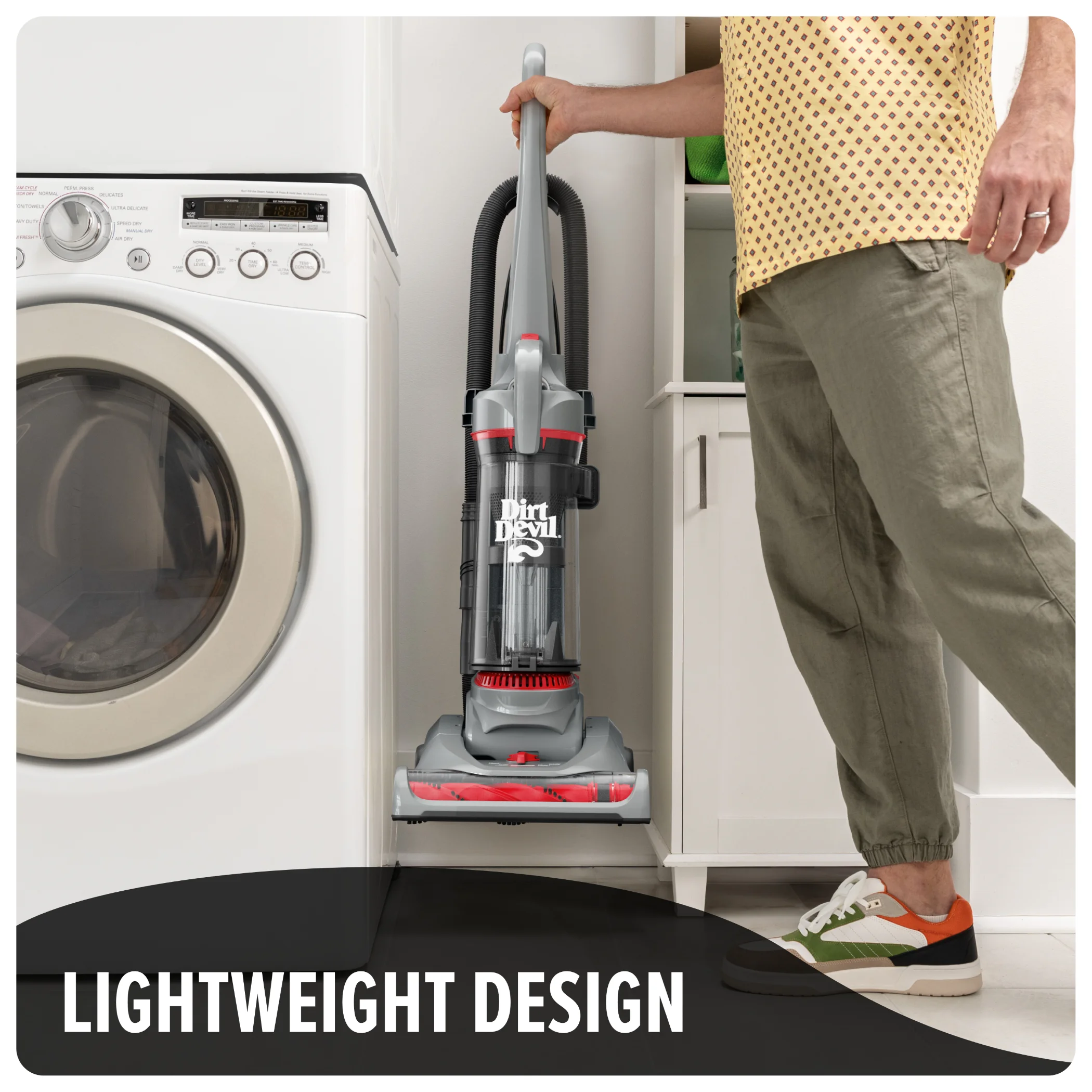 Dirt Devil Performance Pet Bagless Upright Vacuum Cleaner, Pet Friendly, for Carpet & Hard Floors, Above Floor Cleaning, Lightweight, UD76211V, Gray