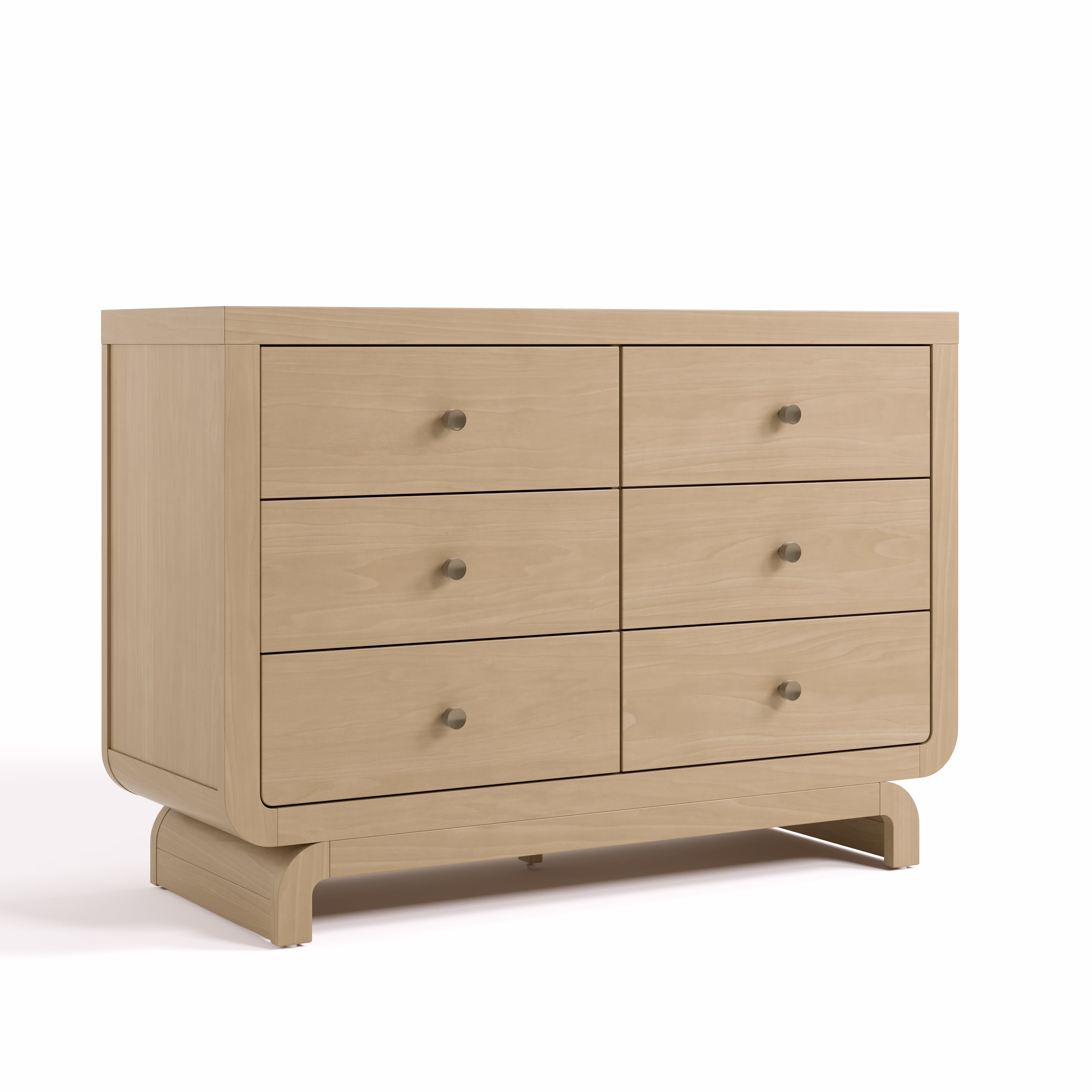 Storkcraft Santorini 6 Drawer Double Dresser, White/Driftwood