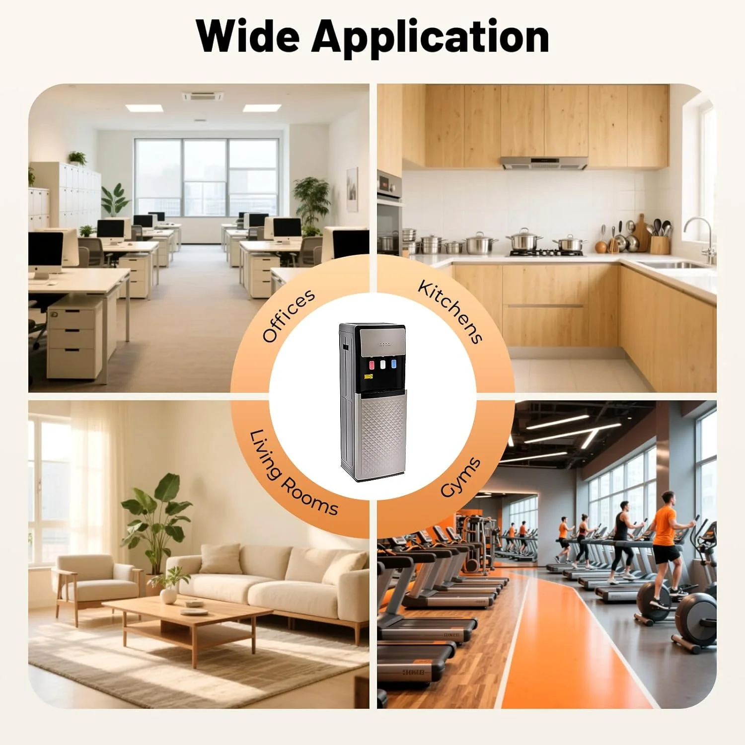 Bottom Loading Water Dispenser for 5 Gallon Bottle, 3 Temperature Settings (Hot, Room & Cold Water), 110V US Plug, 5L/H Rapid Heating, 0.53Gal/H Cooling, Anti-Scald Design for Home/Office (Grey)