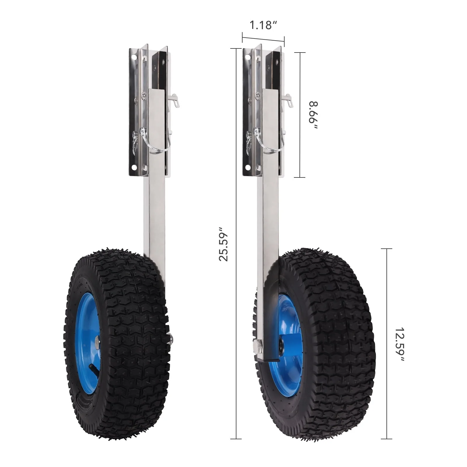 Wheels 600LBS Boat Boat Transom Launching Wheel with 12 Inch Wheels Set for Inflatable Boat & Aluminum Boat