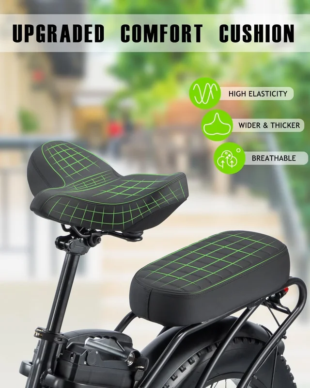 Electric Bike for Adults 20'', 800W UL2849 48V 32AH 110Miles Long Range Ebike up to 30mph Full Suspension E-mountain bike 4.0 Fat Tire Off-road, 2 Seats outdoor Dual Disc Brakes Electric bicycle