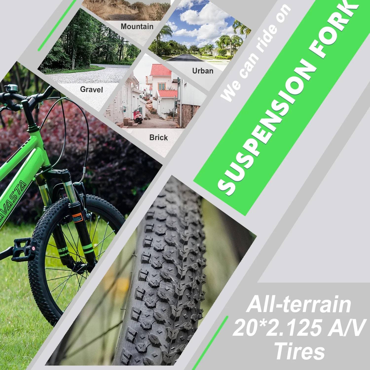 AVASTA 20'' Big Kids Mountain Bike for Age 6 7 8 9 10 11 12 Years Old Boys Girls Teen with Suspension Fork Front & Rear Dual Hand Brakes 6 Speeds Drivetrain, Cyan