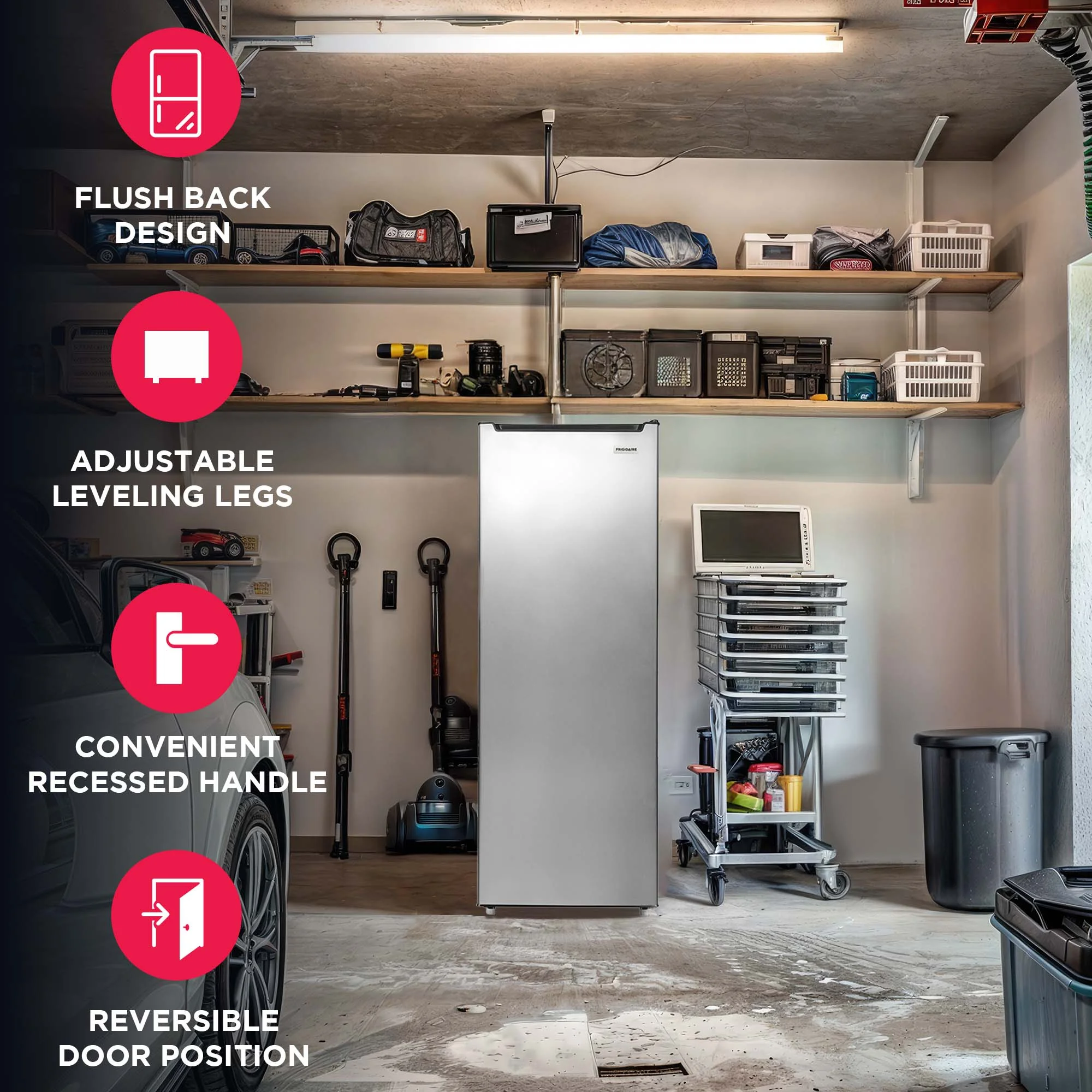 Frigidaire 6.5 Cu. ft. Upright Freezer, Platinum Silver, EFRF698