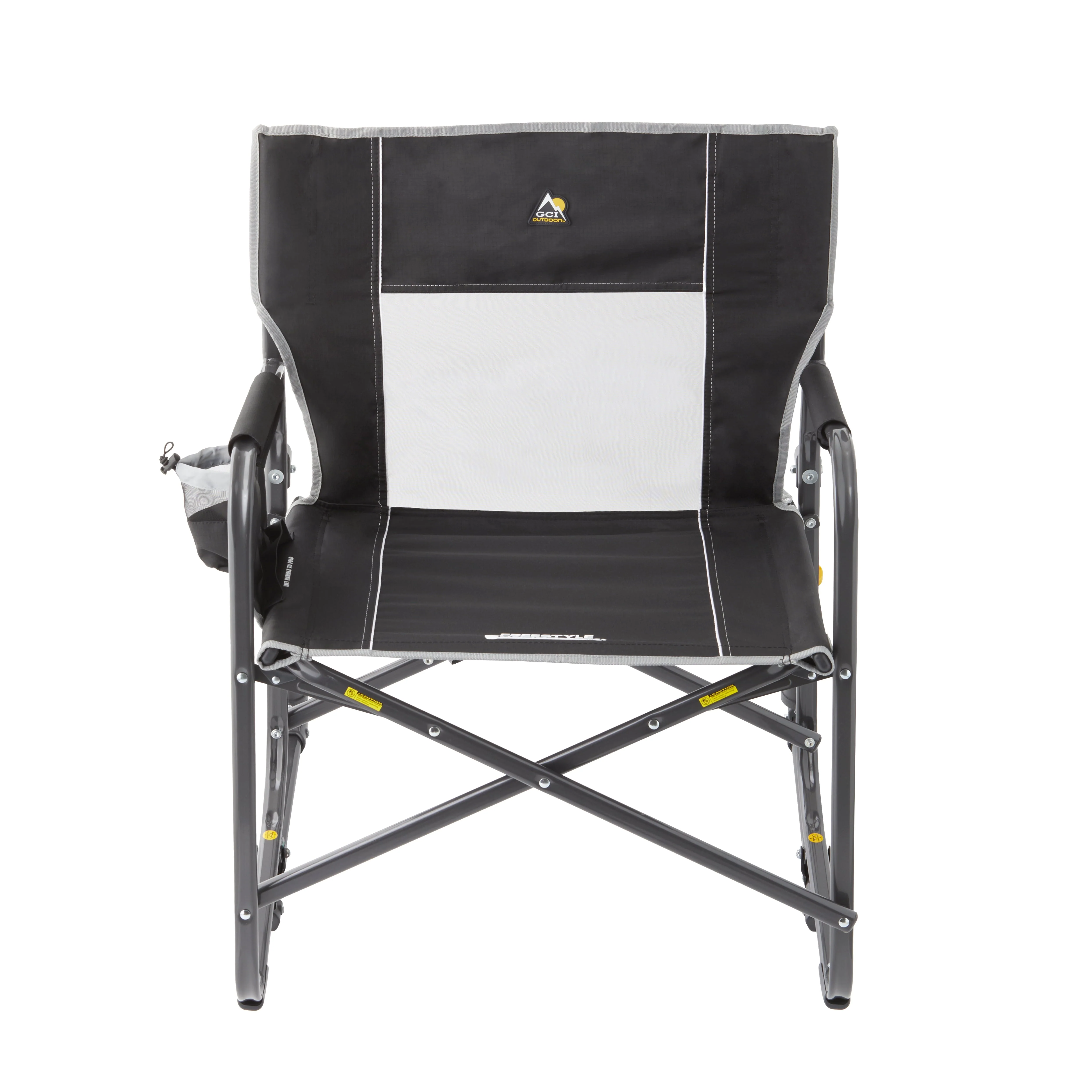 GCI Outdoor Freestyle Rocker XL Heavy Duty Portable Folding Camping Chair, Pewter Gray