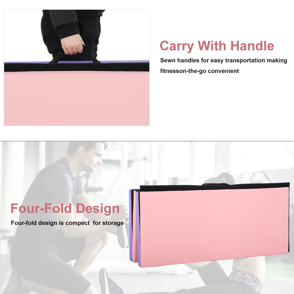 Dkelincs Folding Gymnastics Mats with Handle 6'x4'x2