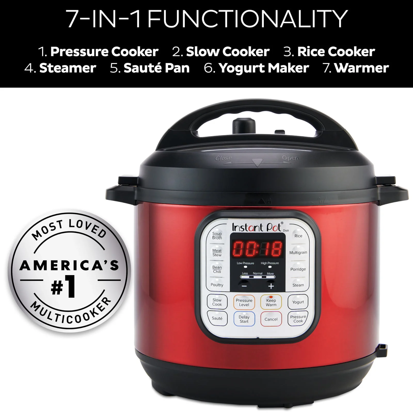 Instant Pot Duo™ 6 Quart Multi-Cooker, Red Stainless Steel