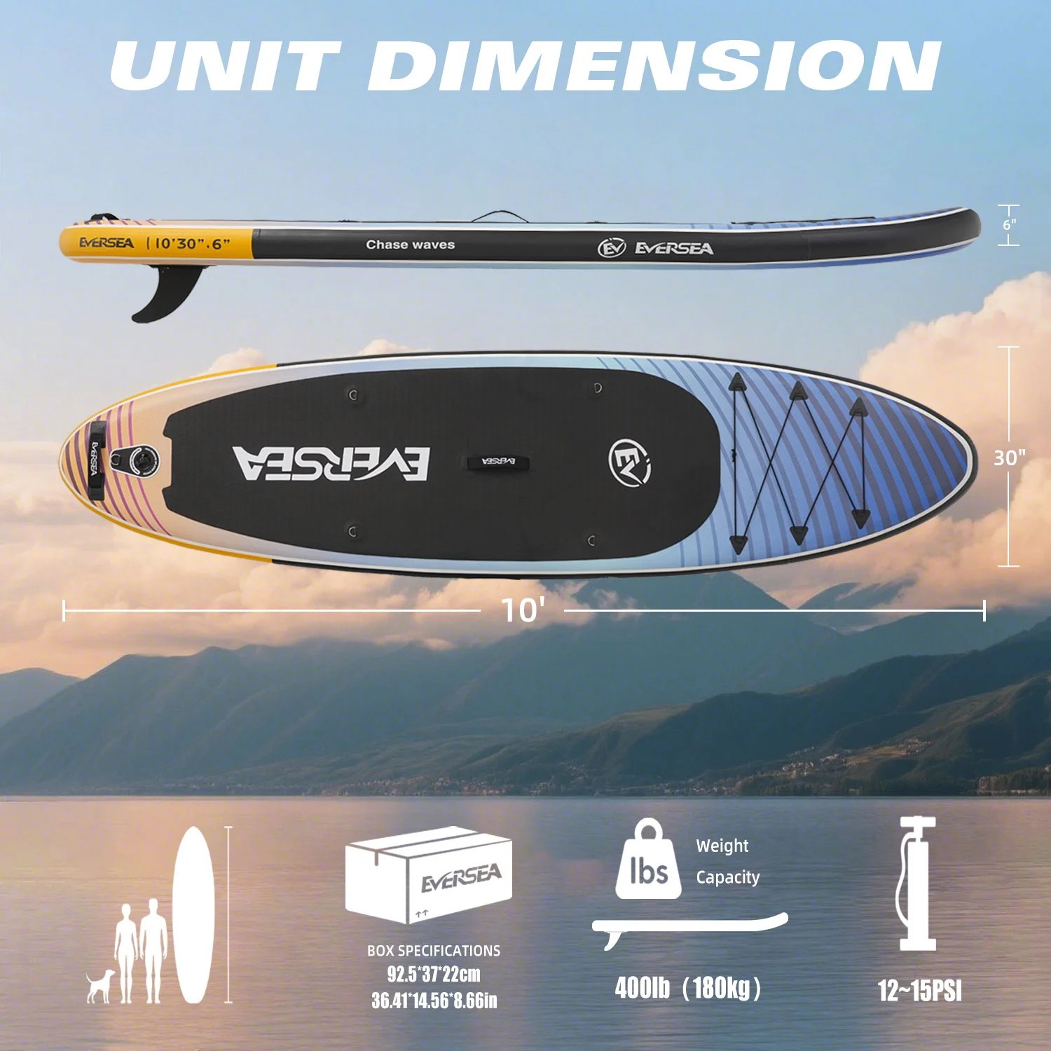 MSEASFREE 10' Inflatable Stand up Paddle Board,with Premium SUP Paddle Board Accessories,Non-Slip Comfort Deck for Youth & Adults