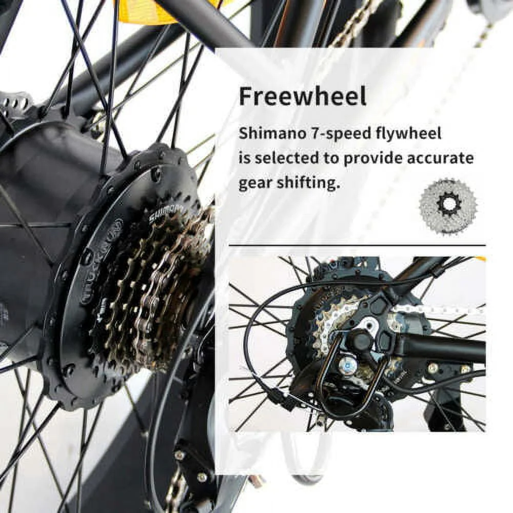 Aostirmotor Electric Mountain Bike, 749W Motor 48V 13AH Removable Lithium Battery Ebike with Rack, 26