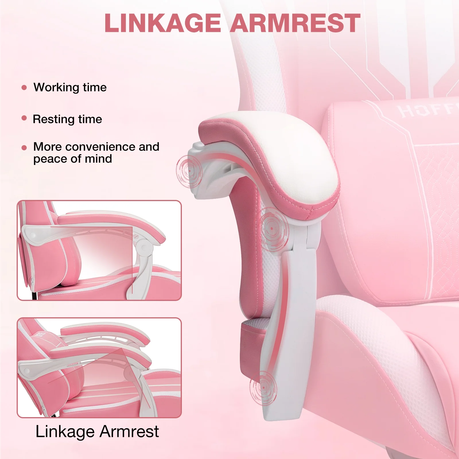 Hoffree Gaming Chair with Bluetooth Speakers Big and Tall Gamer Chair with Footrest and Massage Game Chair with Lumbar Support and 360-Swivel Seat and Headrest for Adults, 400lbs