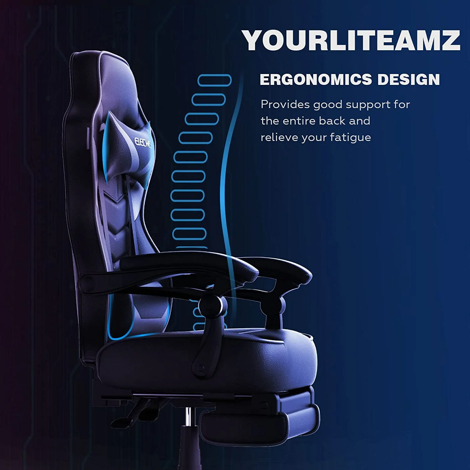 Elecwish Adjustable & Ergonomic Swivel Gaming Chair, White