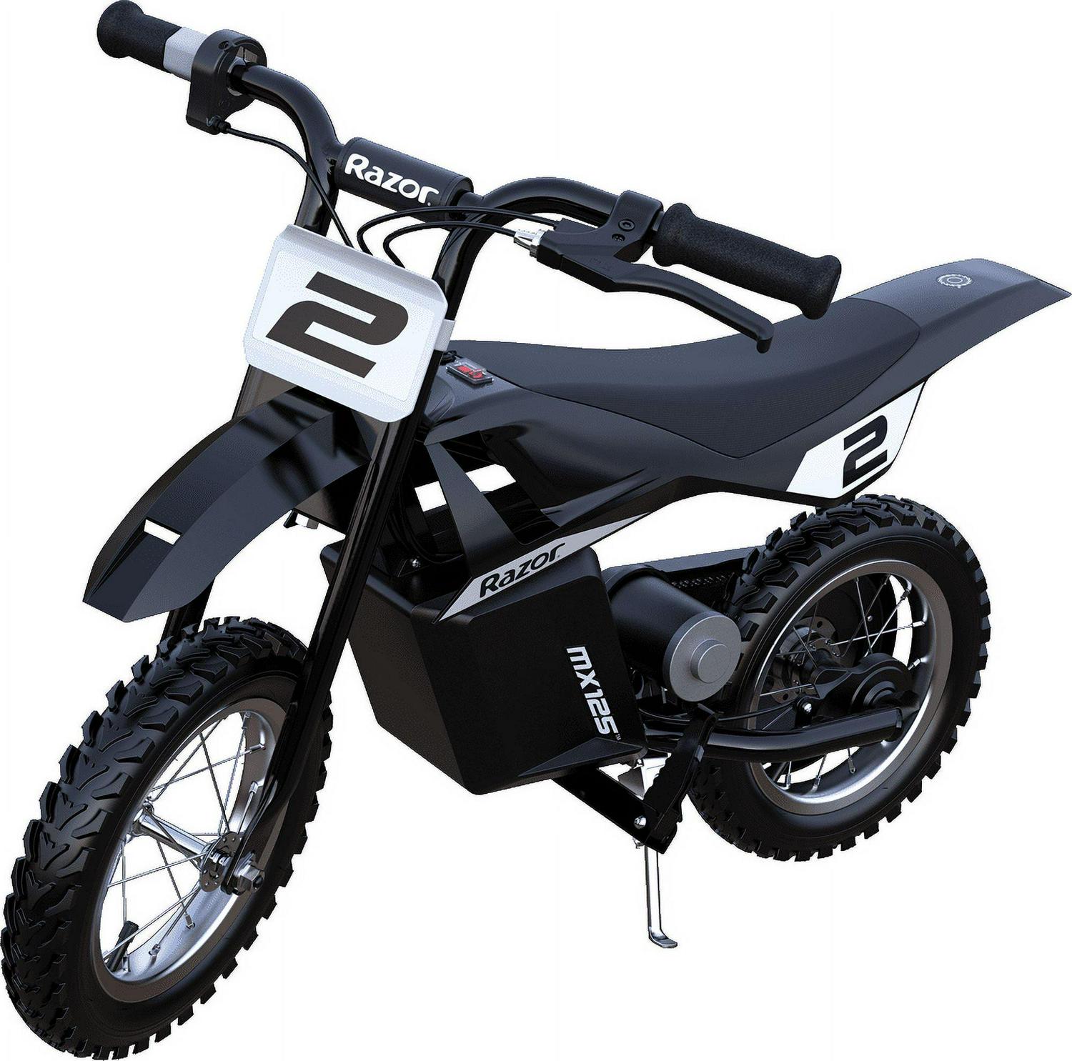 Razor Dirt Rocket MX125 Electric-Powered Dirt Bike - Black with Decal Included. for Child 5+