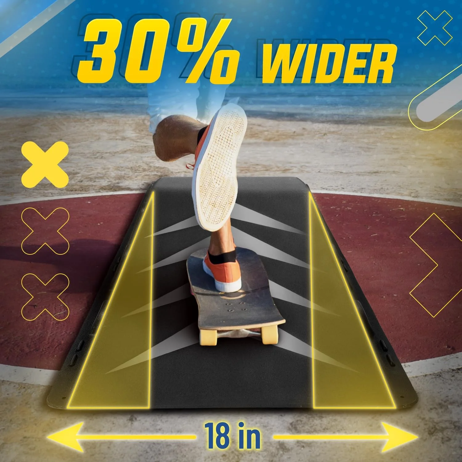 Yes4All Single-Piece Skateboard Ramp, Bike Ramp, Skate Ramp - Design for Beginners, More Durable, Safe, Capacity 220Lbs