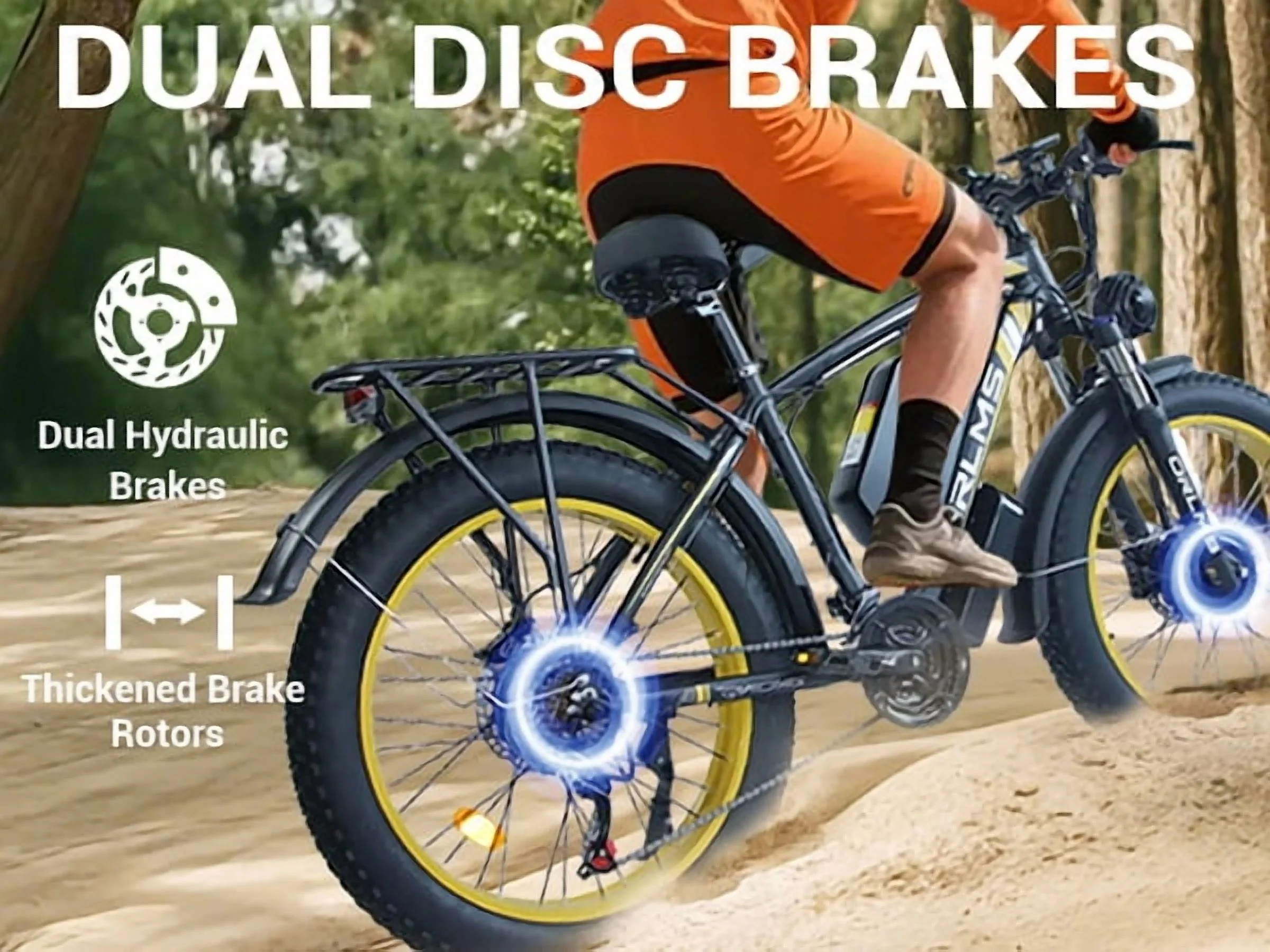 5000W (Peak) Electric-Bike for Adults, 60V 25AH Battery Electric Motorcycle, Dual-Motor-Ebike 50MPH Ebike, 26*4.0 Fat Tire Electric-Bicycle, AWD 21-Speed Mountain Bike for All-Road UL 2849