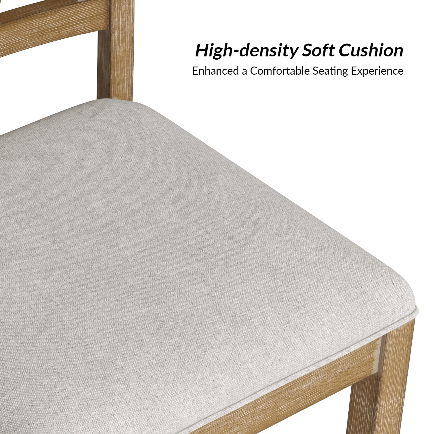 Farmhouse Solid Wood Dining Chairs Upholstered Armless Side Chairs Set of 4 Crossing High Backrest Living Room Kitchen