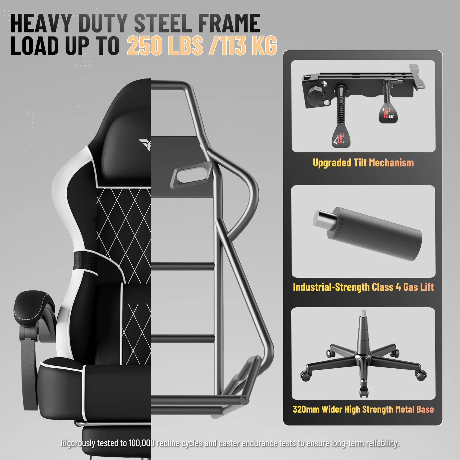 SOONTRANS Gaming Chair for Adults, Velvet Fabric High Back Comfortable Video Game Chair with Footrest and Massage Lumbar Cushion, Racing Computer Desk Chair, Ergonomic Gamer Chair, Black/Grey