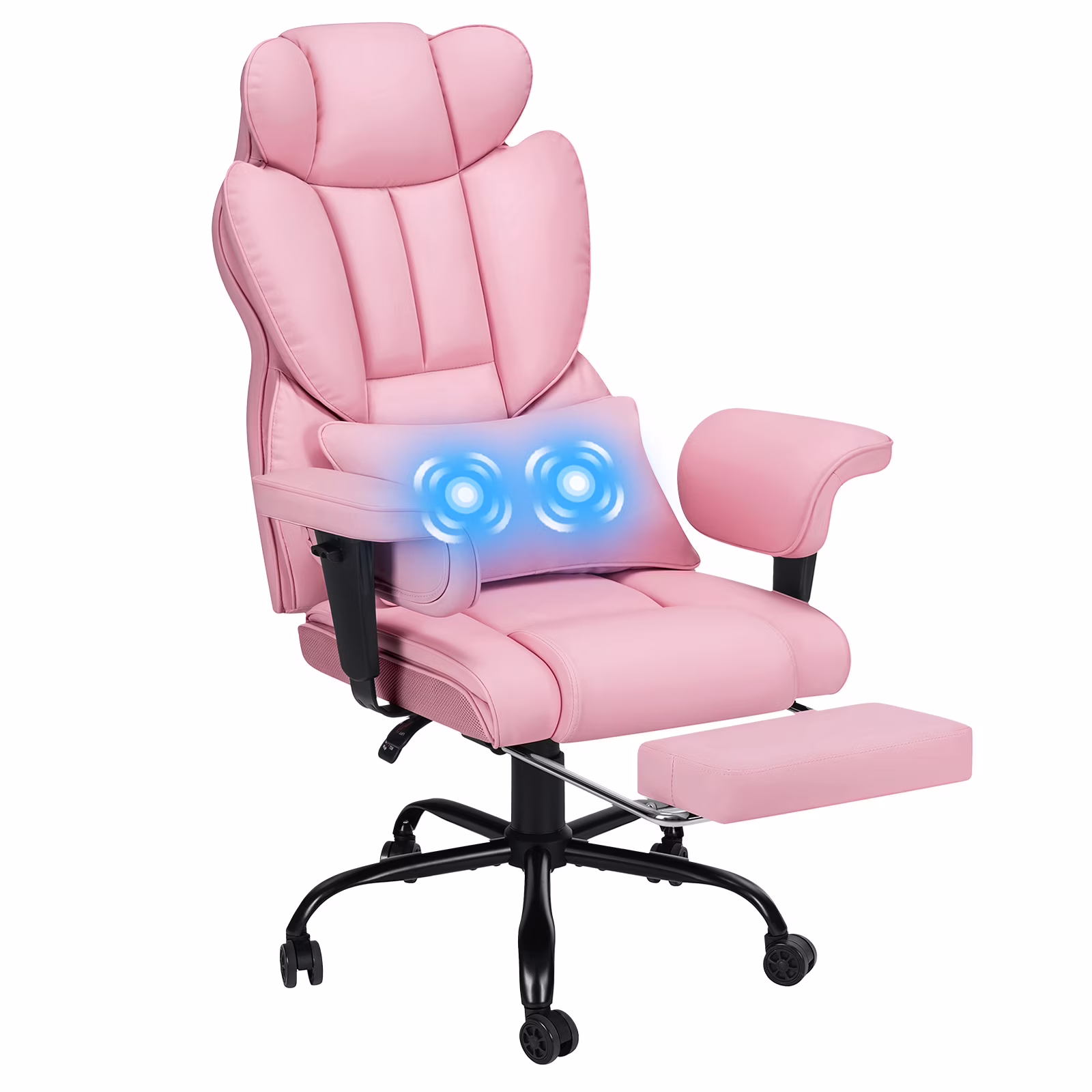 Hoffree Big and Tall Fabric Office Chair 450lbs, Executive Desk Chair with Massage Ergonomic  Computer Chair with Footrest Reclining Desk Office Chair with Lumbar Support for Home Office