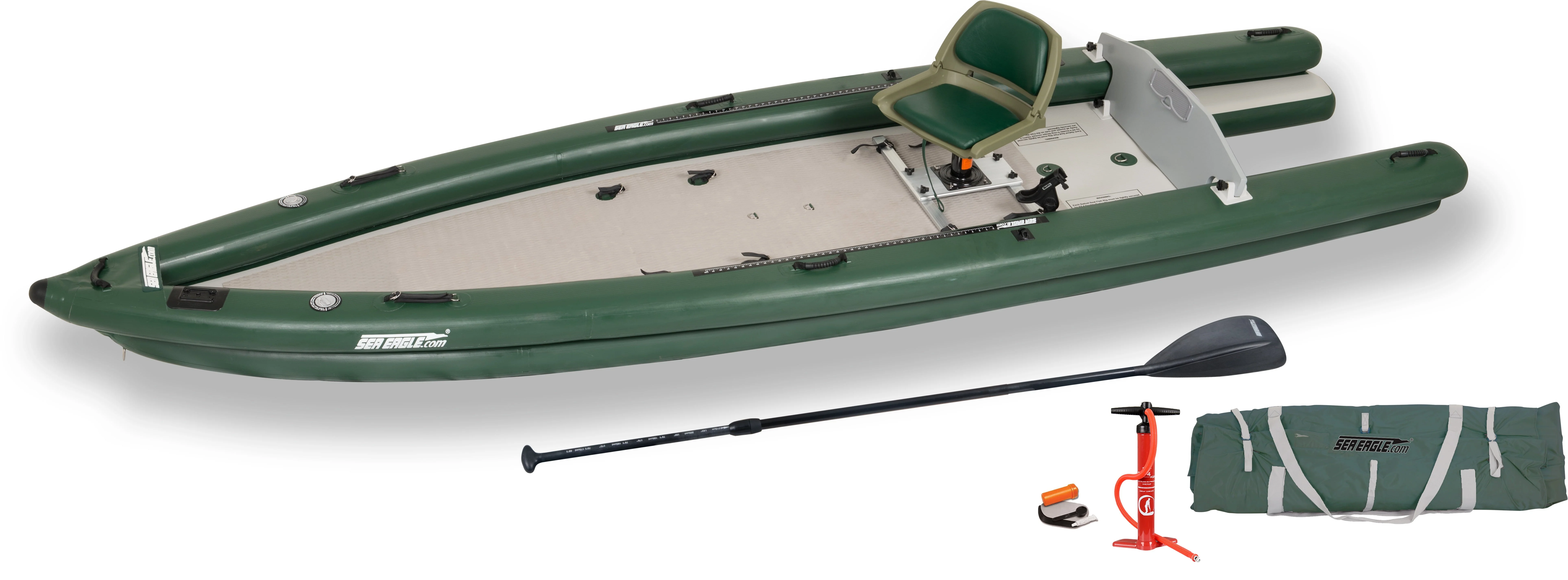 Sea Eagle FSK16 Inflatable FishSkiff 16 Frameless Fishing Boat - Solo Startup Package