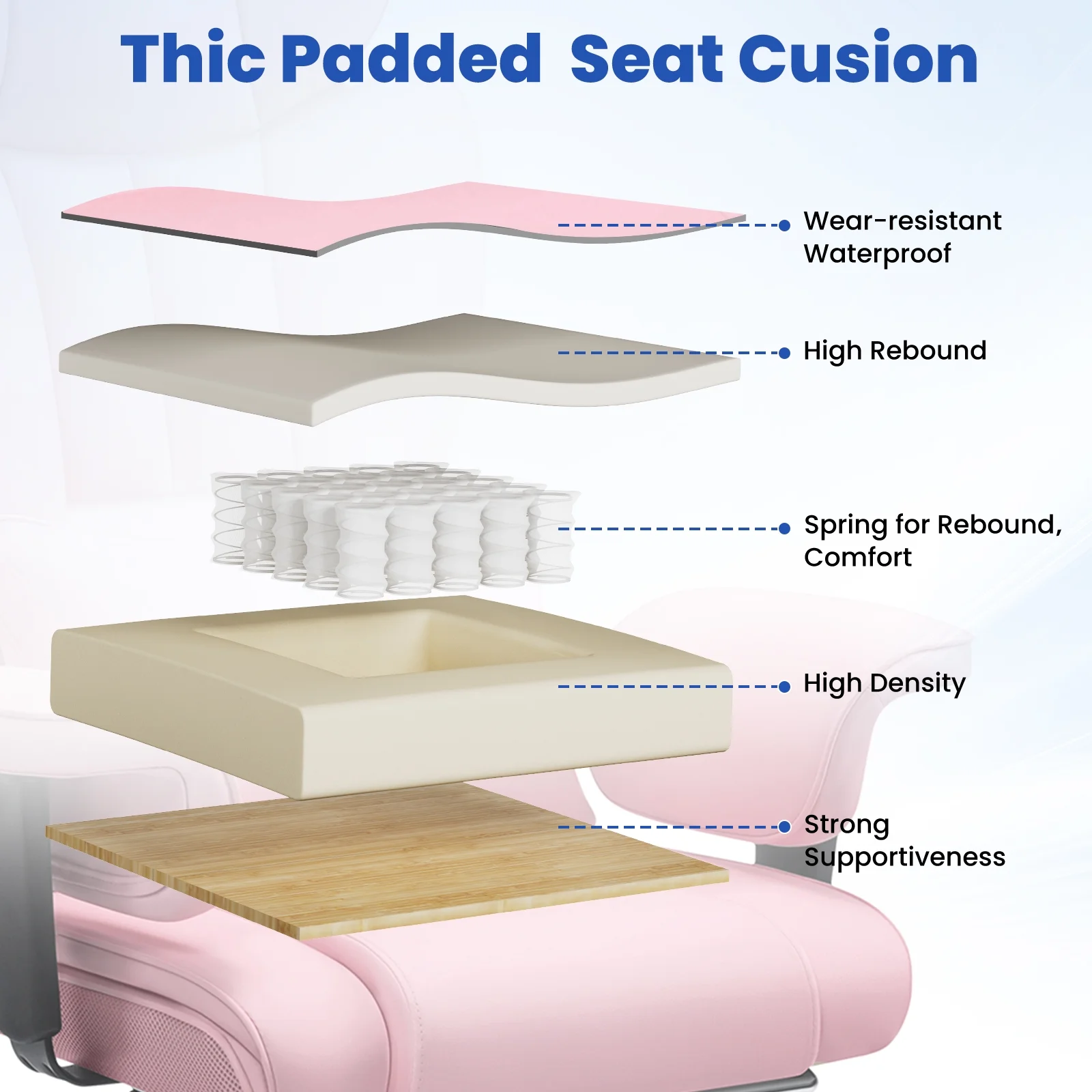 Hoffree Big and Tall Fabric Office Chair 450lbs, Executive Desk Chair with Massage Ergonomic  Computer Chair with Footrest Reclining Desk Office Chair with Lumbar Support for Home Office