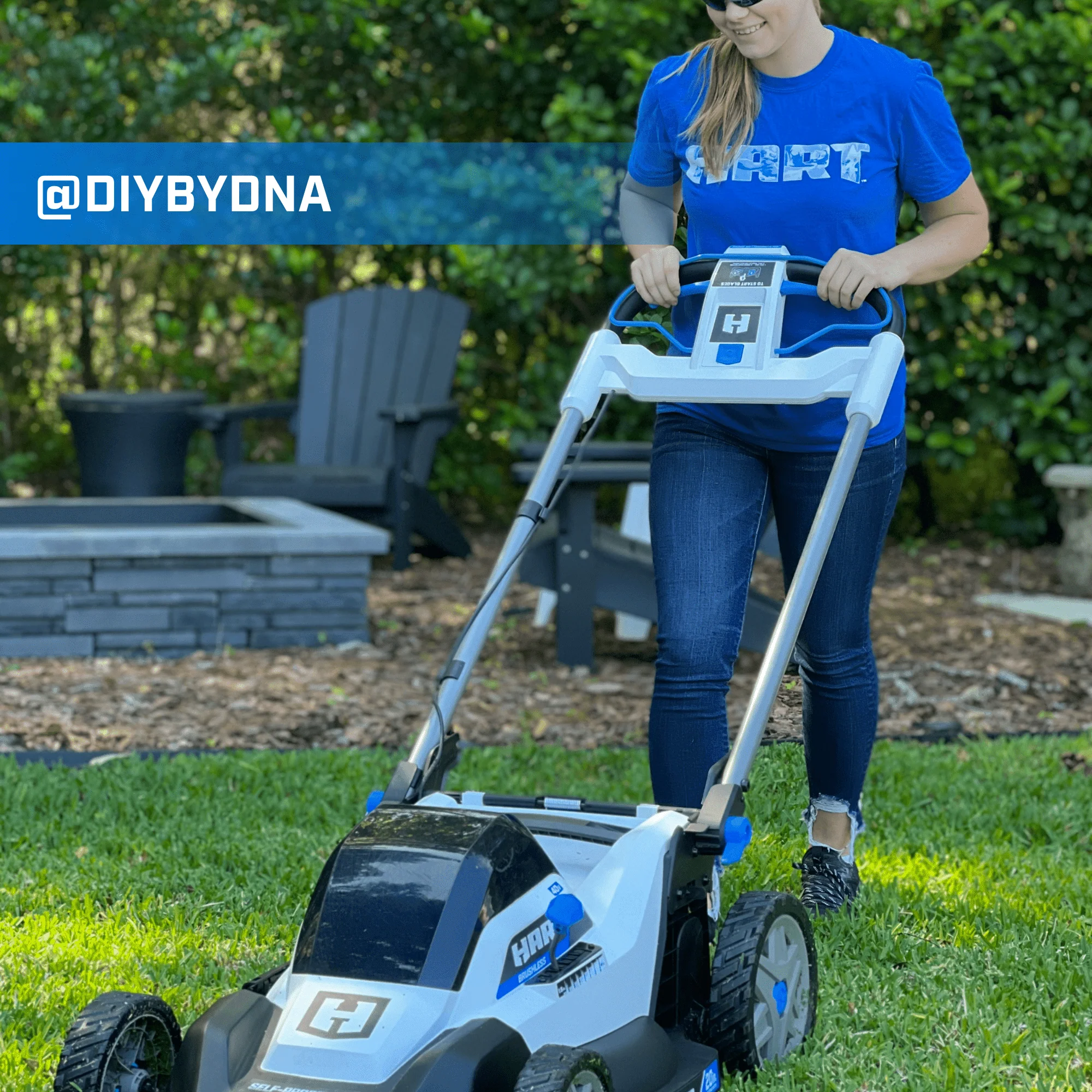 HART 40-Volt 20-inch Self-Propelled Battery-Powered Brushless Mower Kit, (1) 6.0Ah Lithium-Ion Battery