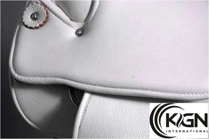 KGN Leather Barrel Racing Horse Saddle, White