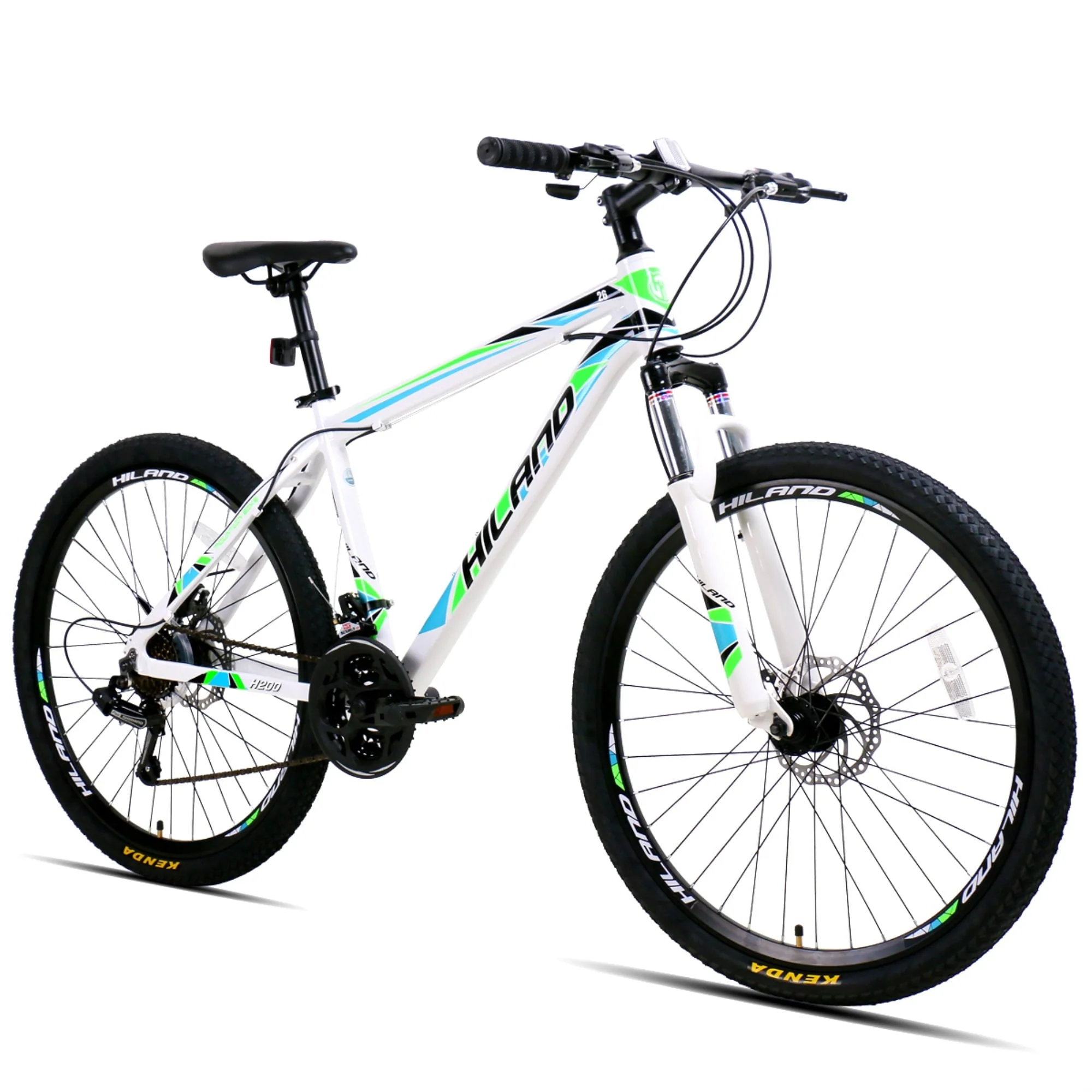 Hiland Mountain Bike, Shimano 21 Speeds Drivetrain,Aluminum Frame 26 inch Wheels, Men's MTB Bicycle, White