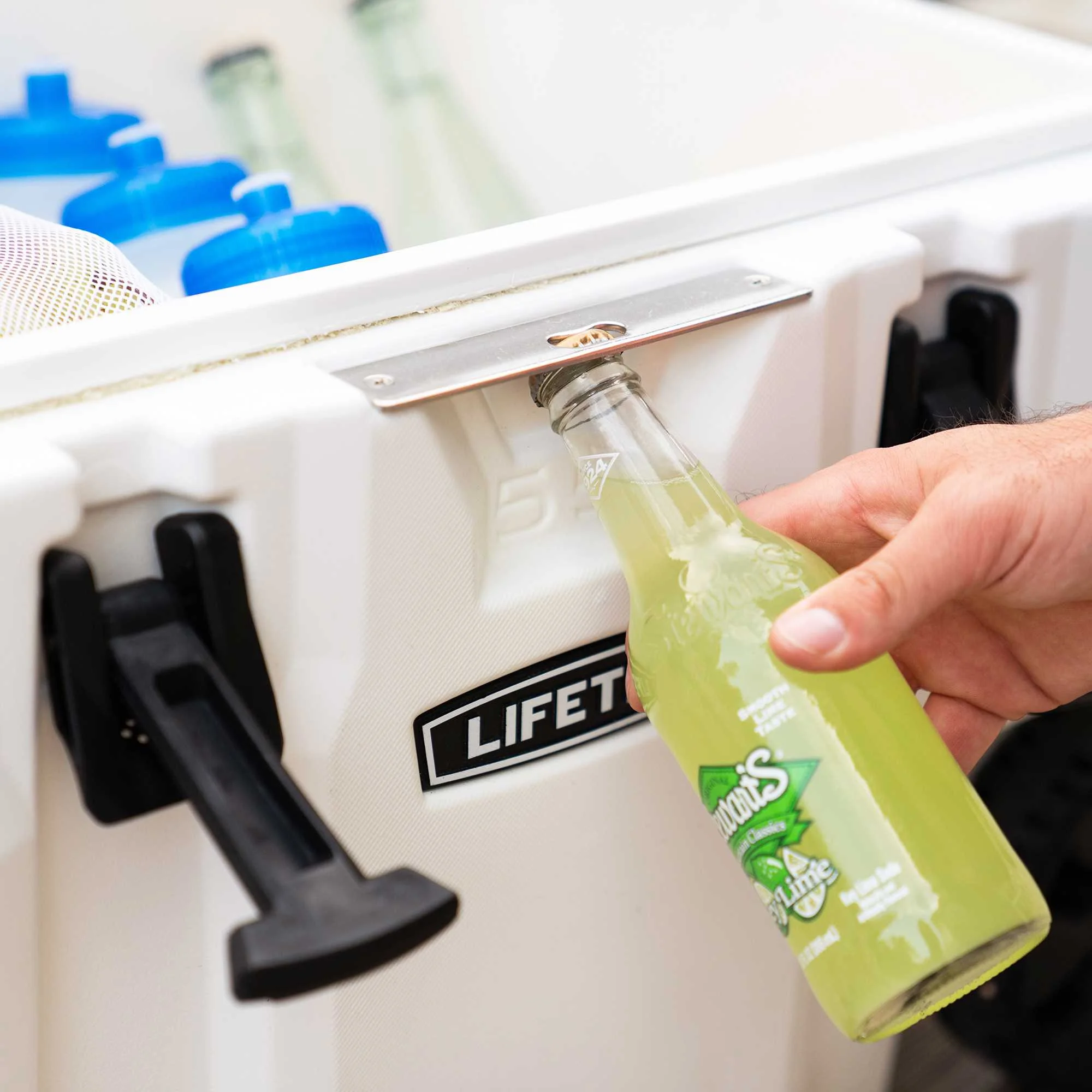 Lifetime 55 qt Bear-Resistant Camping Cooler Wheeled, Premium High Performance, Ice Retention, Hard Cooler, 60 Can Capacity, White (91072)