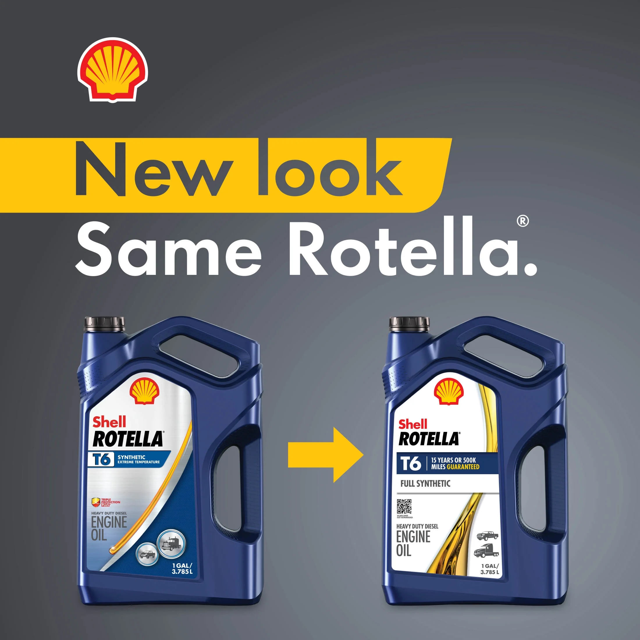(3 pack) Shell Rotella T6 Full Synthetic 15W-40 Motor Oil, 1 Gallon (3 Pack)