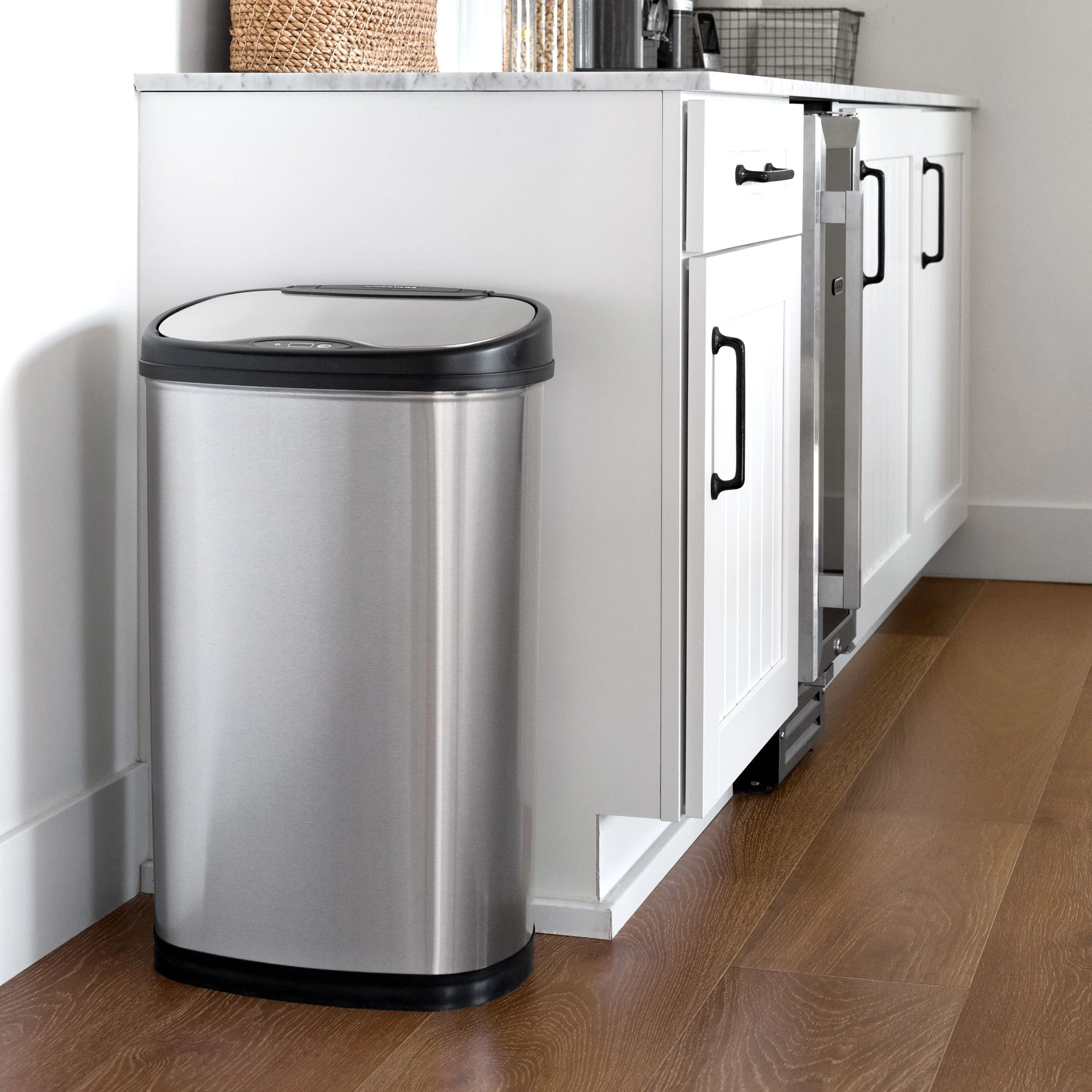 Nine Stars 13.2 Gallon Trash Can, Motion Sensor Kitchen Trash Can, Stainless Steel