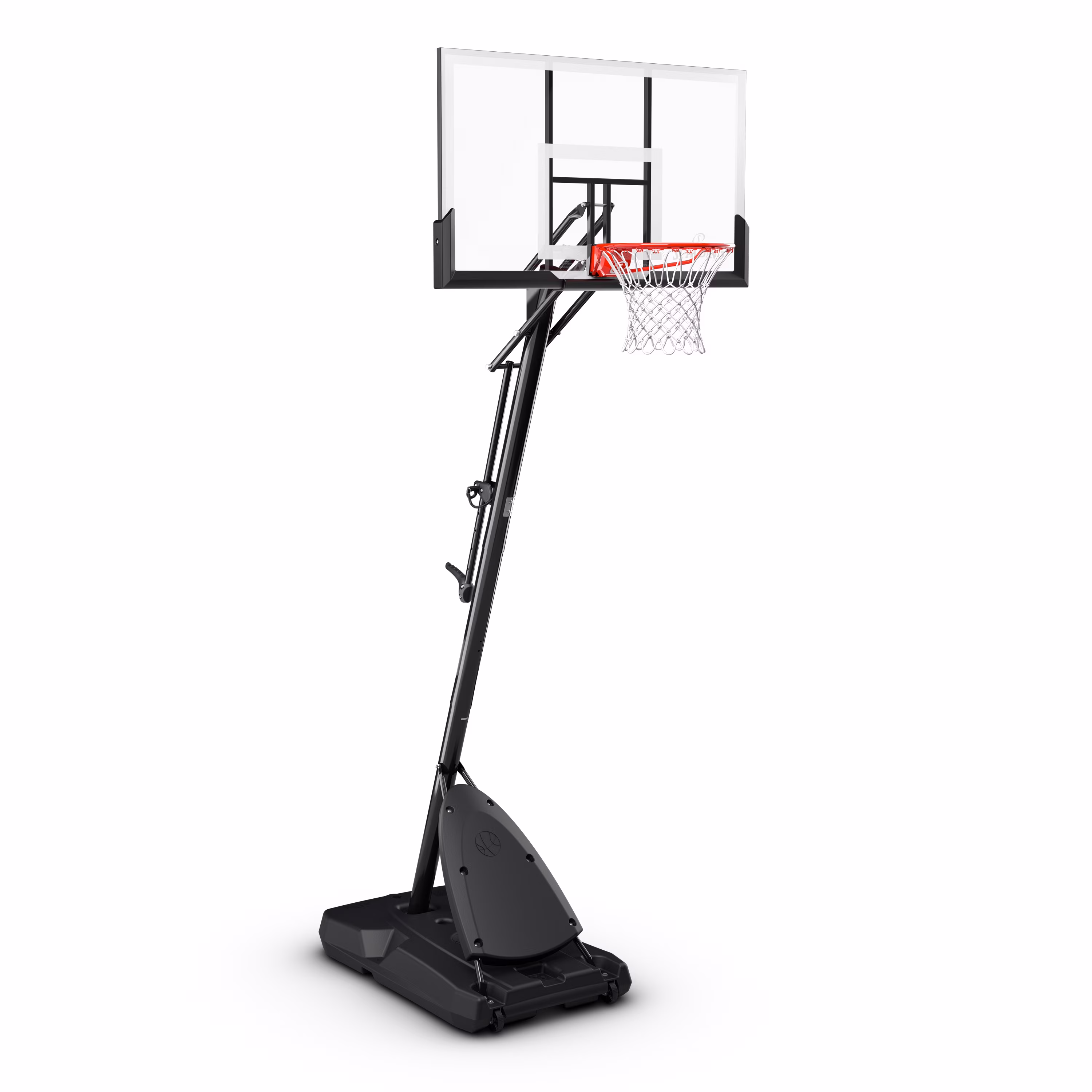 Spalding 54-Inch Portable Basketball Hoop with Shatter-Proof Polycarbonate Backboard, Adjustable ExactaHeight System & Pro Slam Rim-Outdoor Play