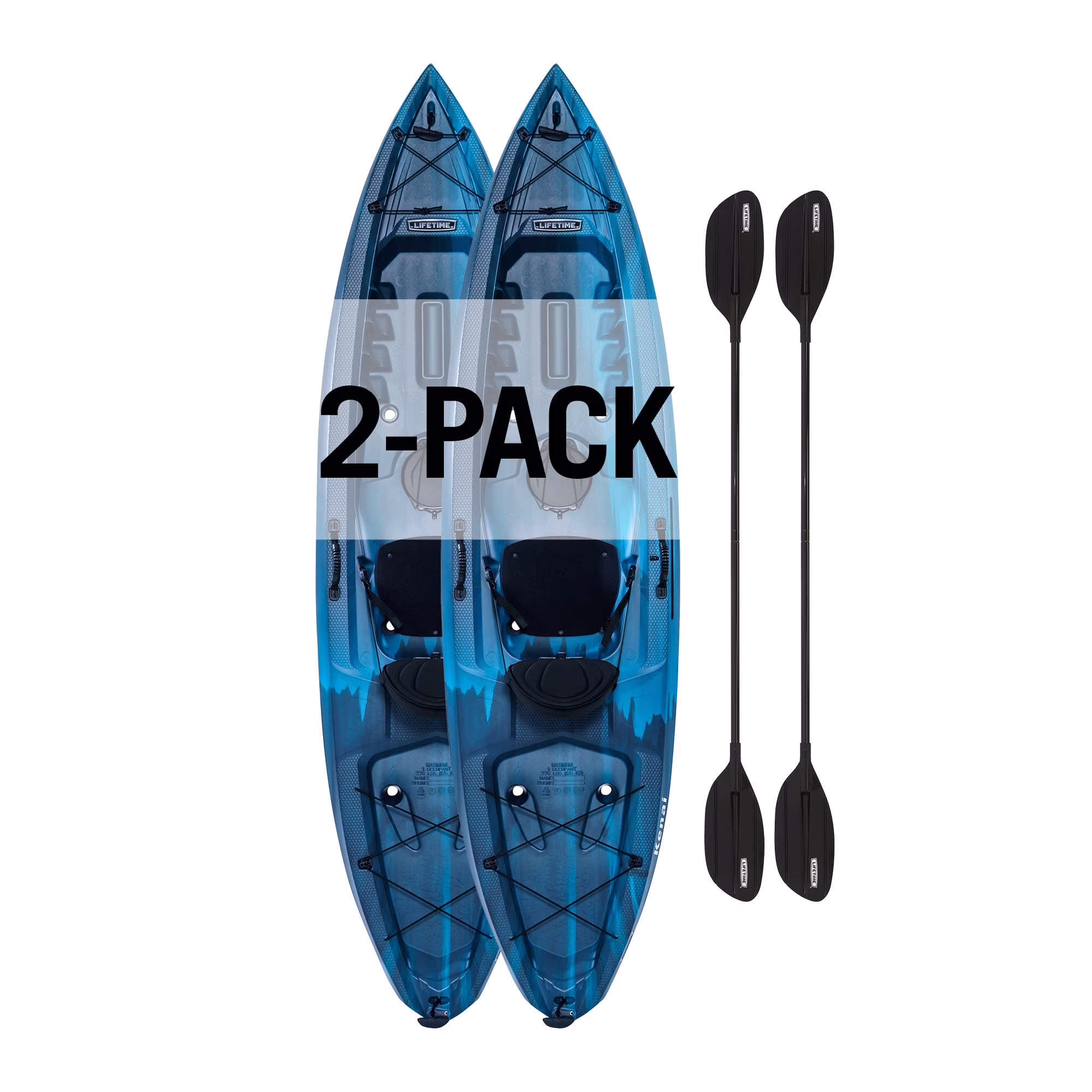 Lifetime 10.25 Ft. Kenai Sit-on-Top Kayak 2-Pack, Lightning Fusion (91210)