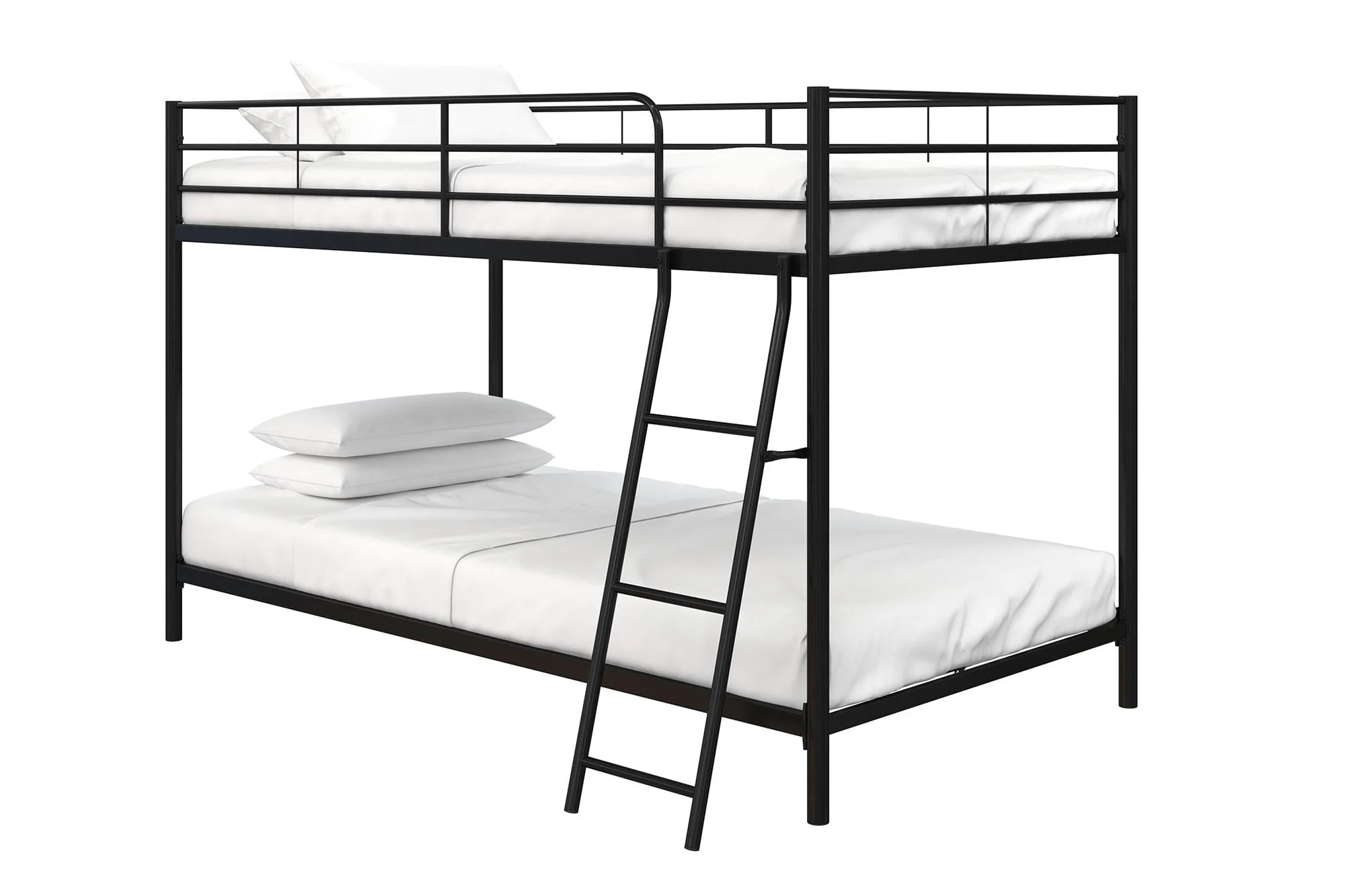 Mainstays Small Spaces Twin-over-Twin Low Profile Junior Bunk Bed, Black