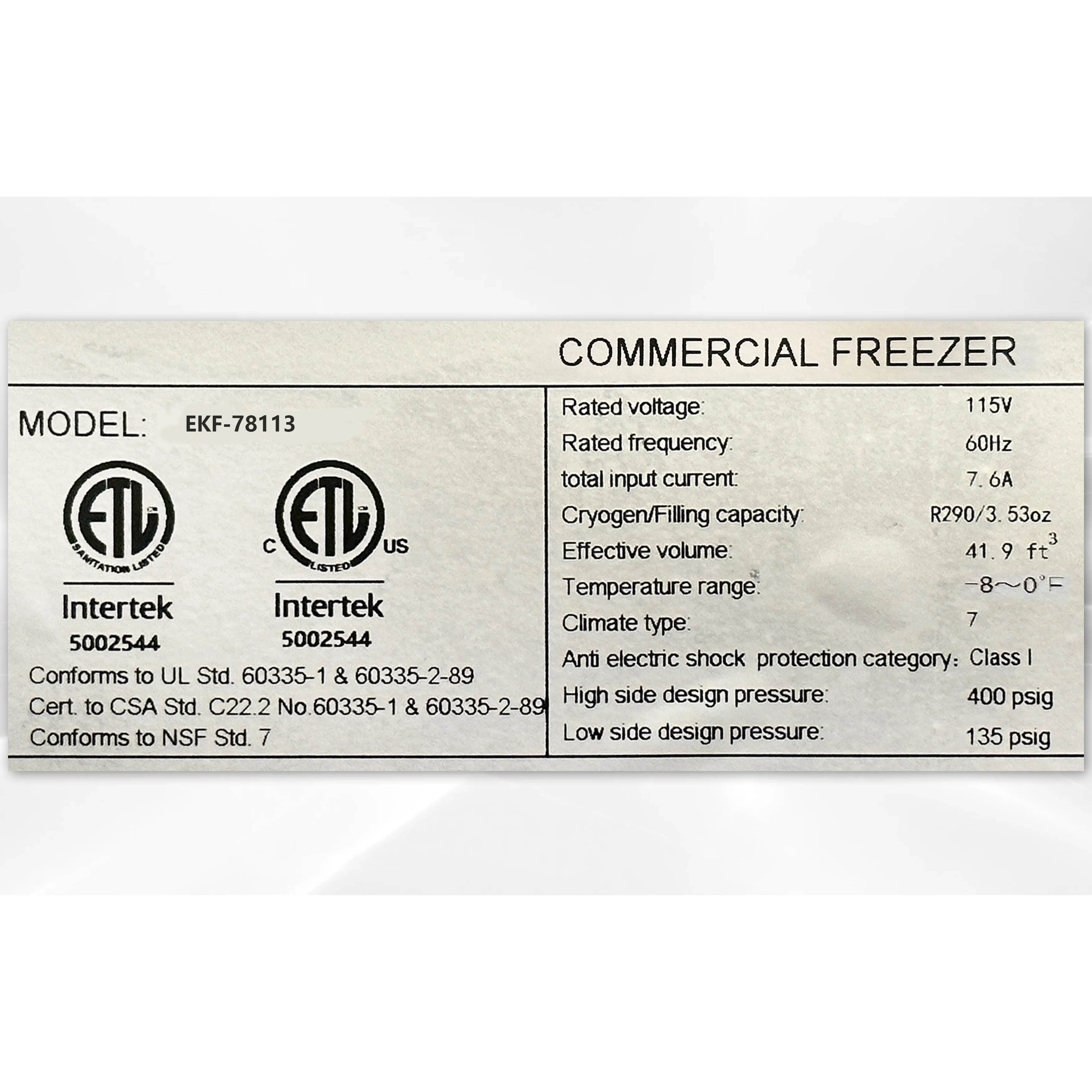 54 in. with 42 Cu.ft. Auto Defrost Freezer, Commercial 2 Door Reach in Upright Freezer in Stainless Steel, NSF