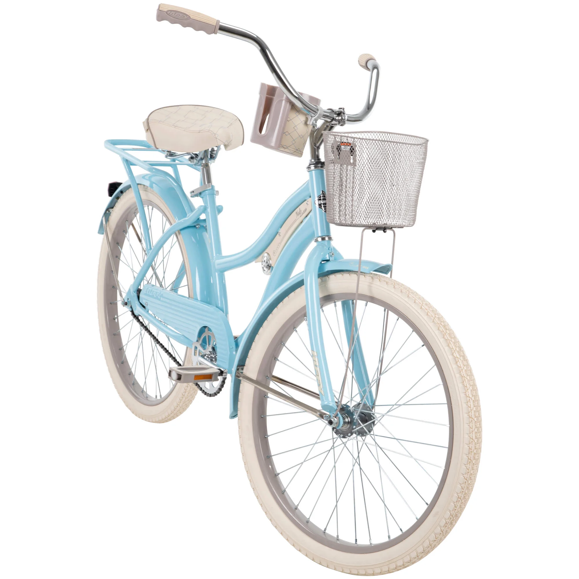 24 In. Girls Nel Lusso Women's Classic Beach Cruiser Bike, Light Blue