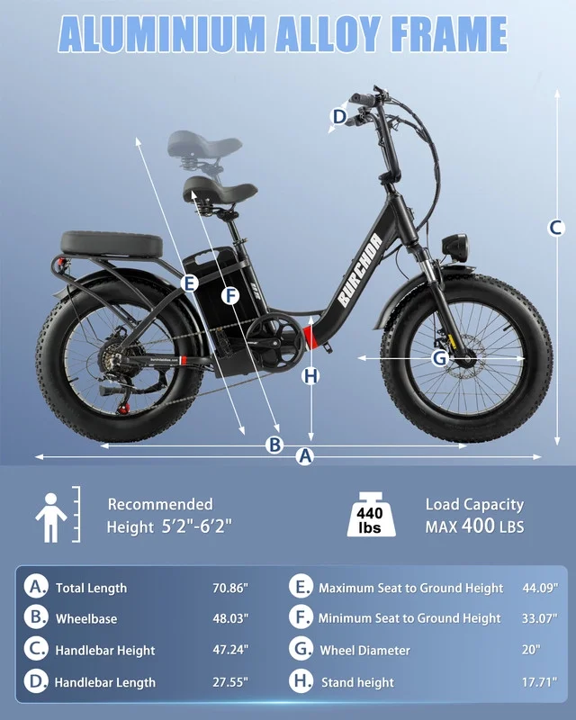 Electric Bike for Adults 20'', 800W UL2849 48V 32AH 110Miles Long Range Ebike up to 30mph Full Suspension E-mountain bike 4.0 Fat Tire Off-road, 2 Seats outdoor Dual Disc Brakes Electric bicycle
