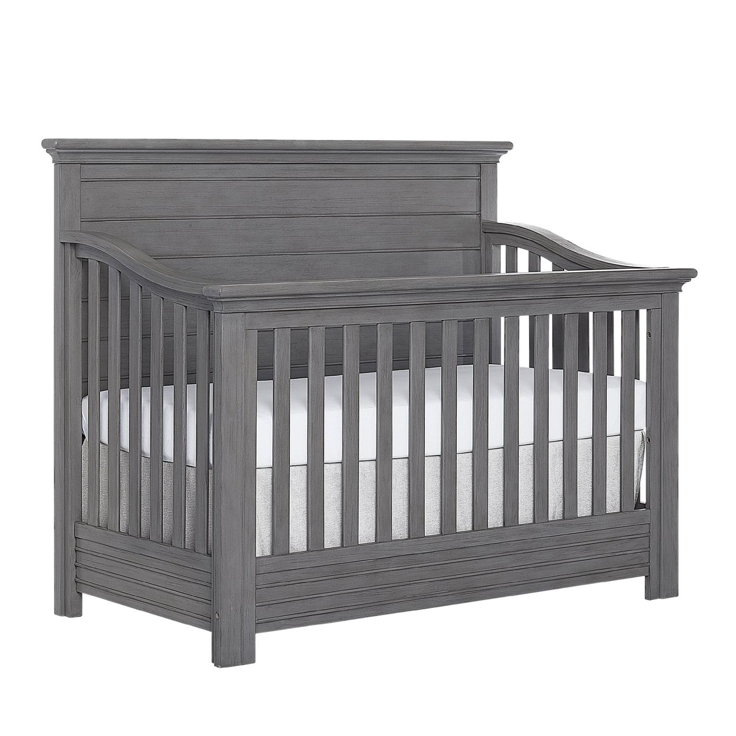 evolur Waverly 5-in-1 Full Panel Convertible Crib. Rustic Grey
