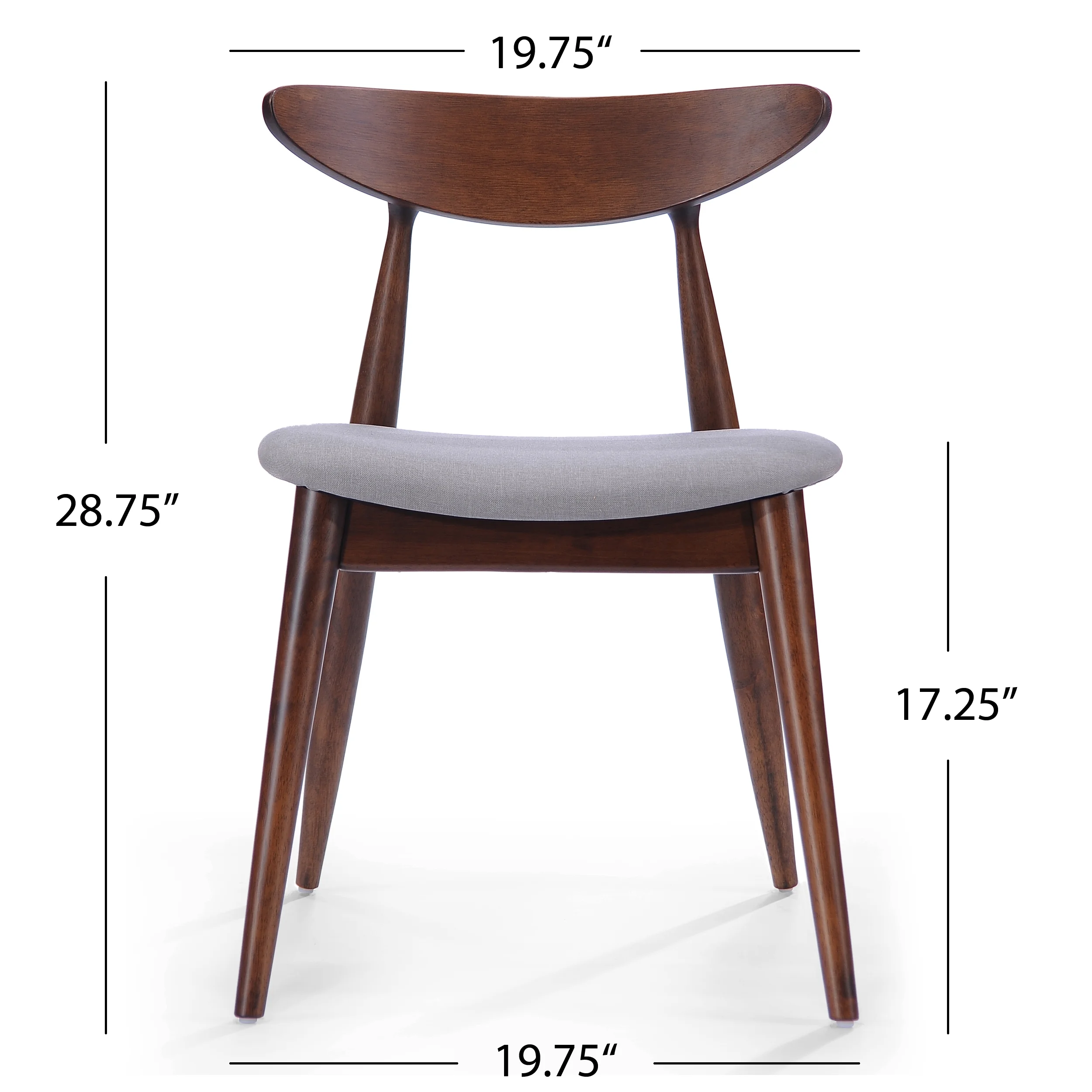 Noble House Branson Walnut Wood 5-Piece Dining Set