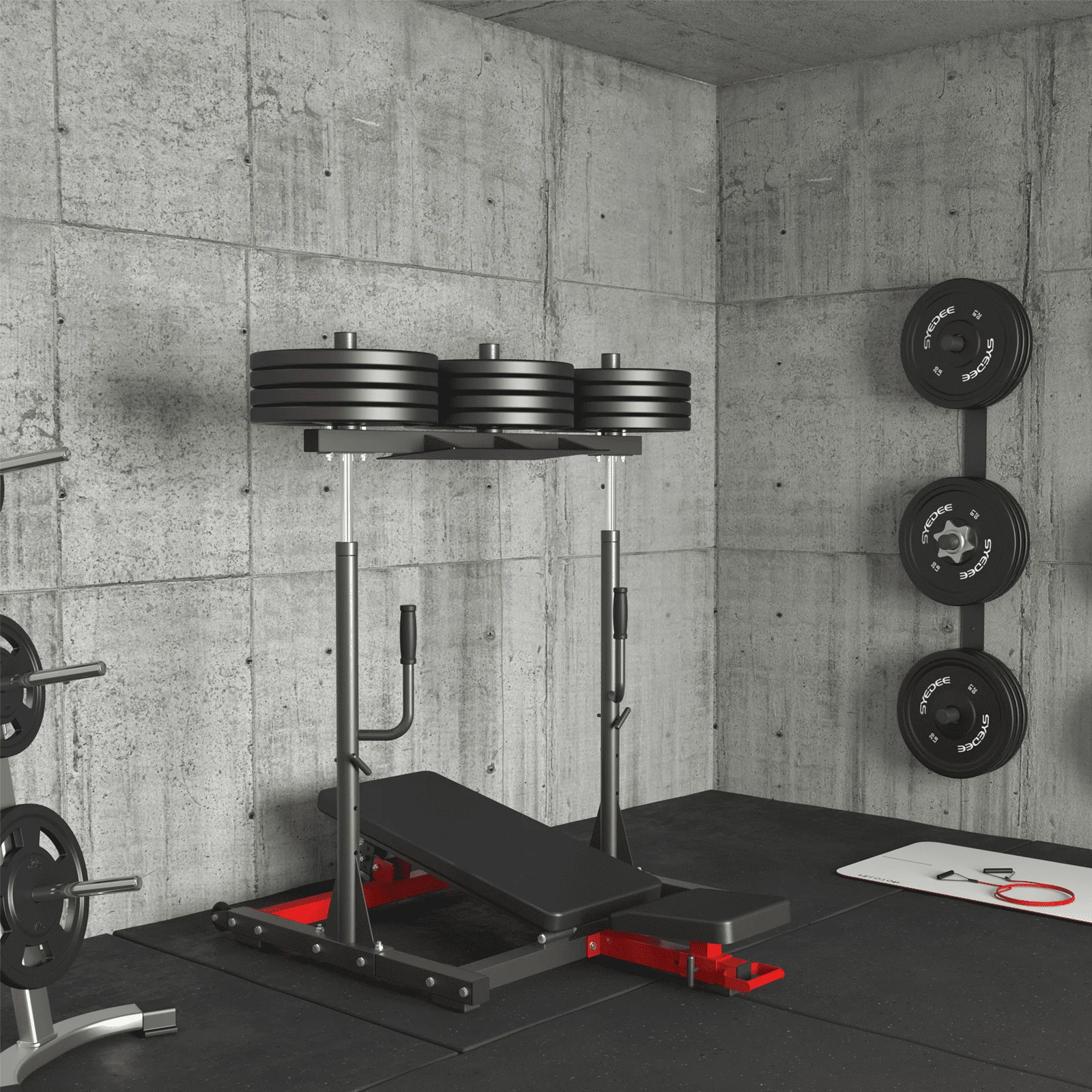 syedee Vertical Leg Press Machine, 600LBS Leg Strengthening Workout Machine with Transport Wheels and 3 Height Choice