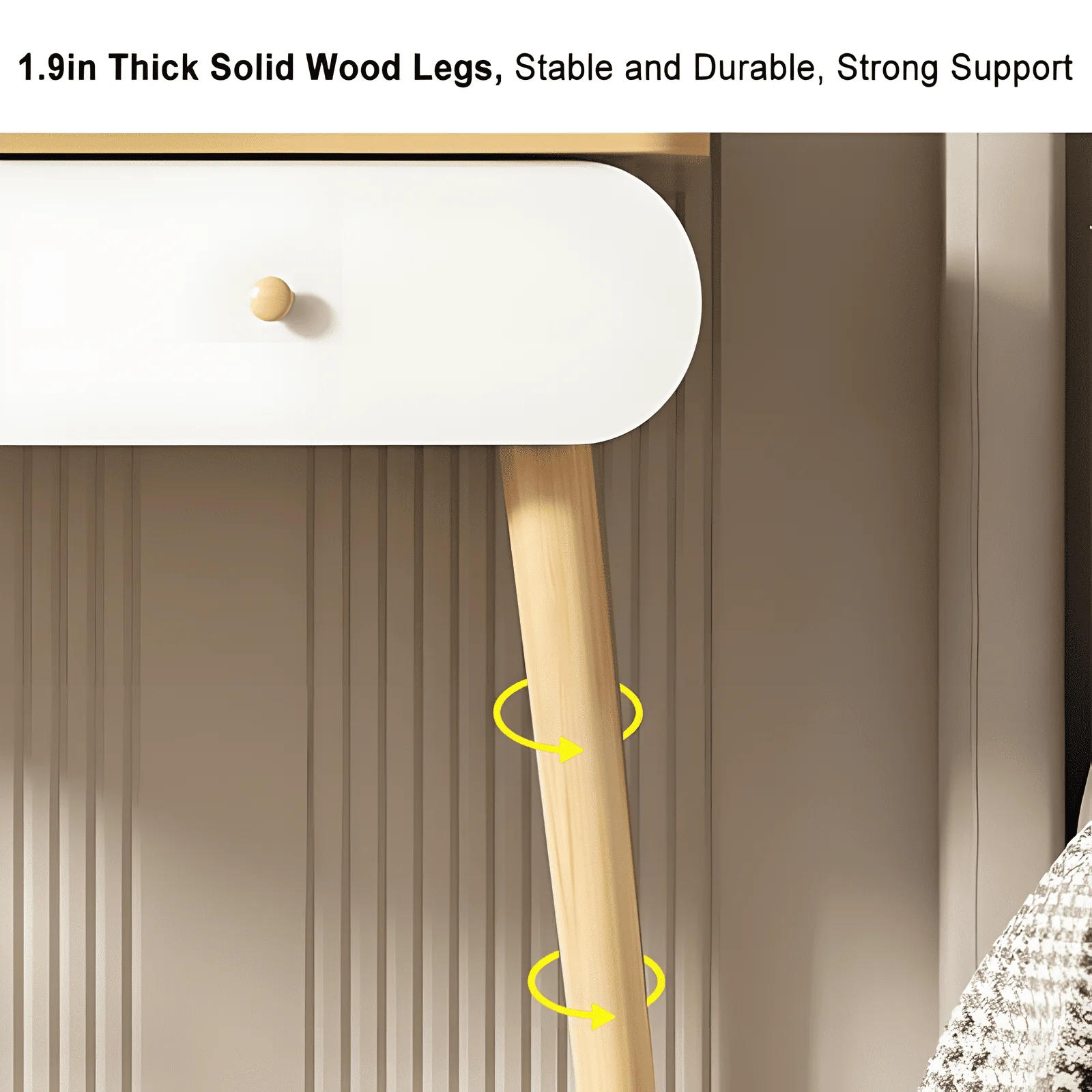 MIKOO Vanity Table Set with Mirror, Modern Makeup Vanity Dressing Desk with 2 Drawers & 2 Shelves ,White (Without Stool)