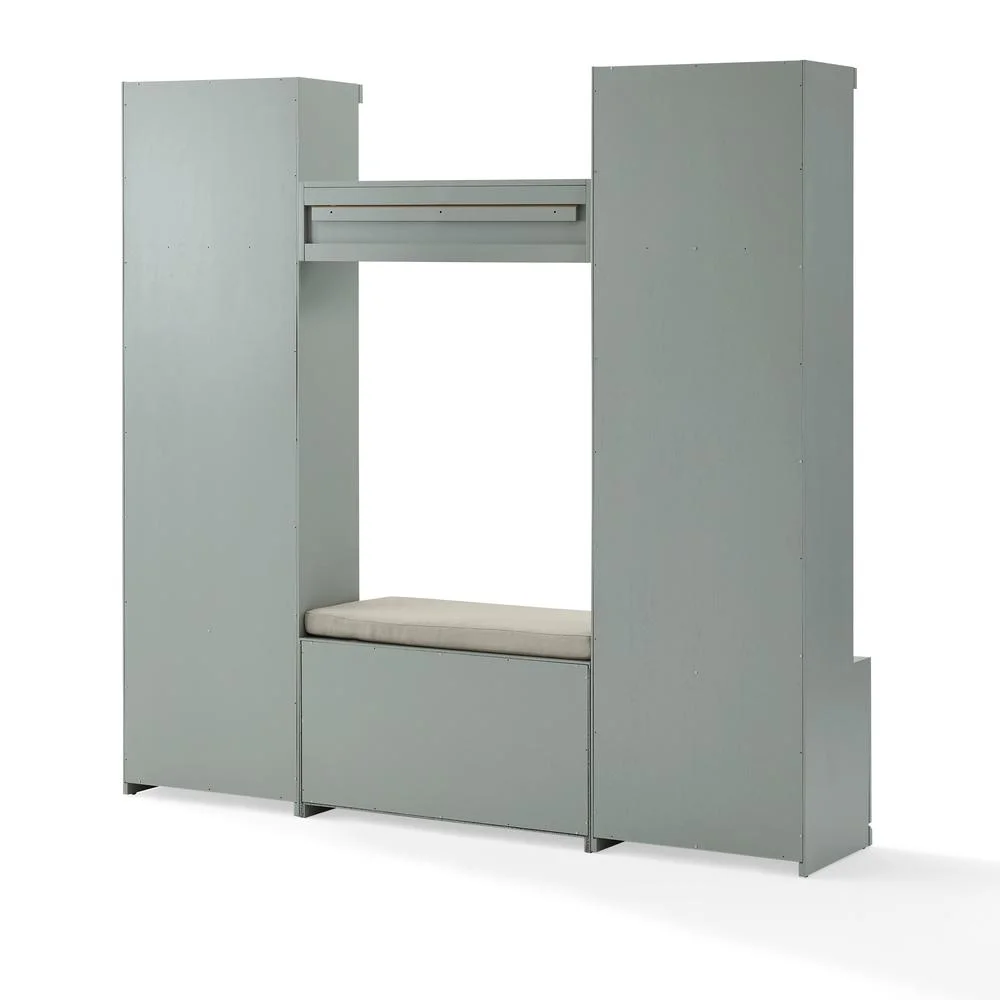 Crosley Furniture Harper 4Pc Entryway Set White - Bench, Shelf, & 2 Hall Trees