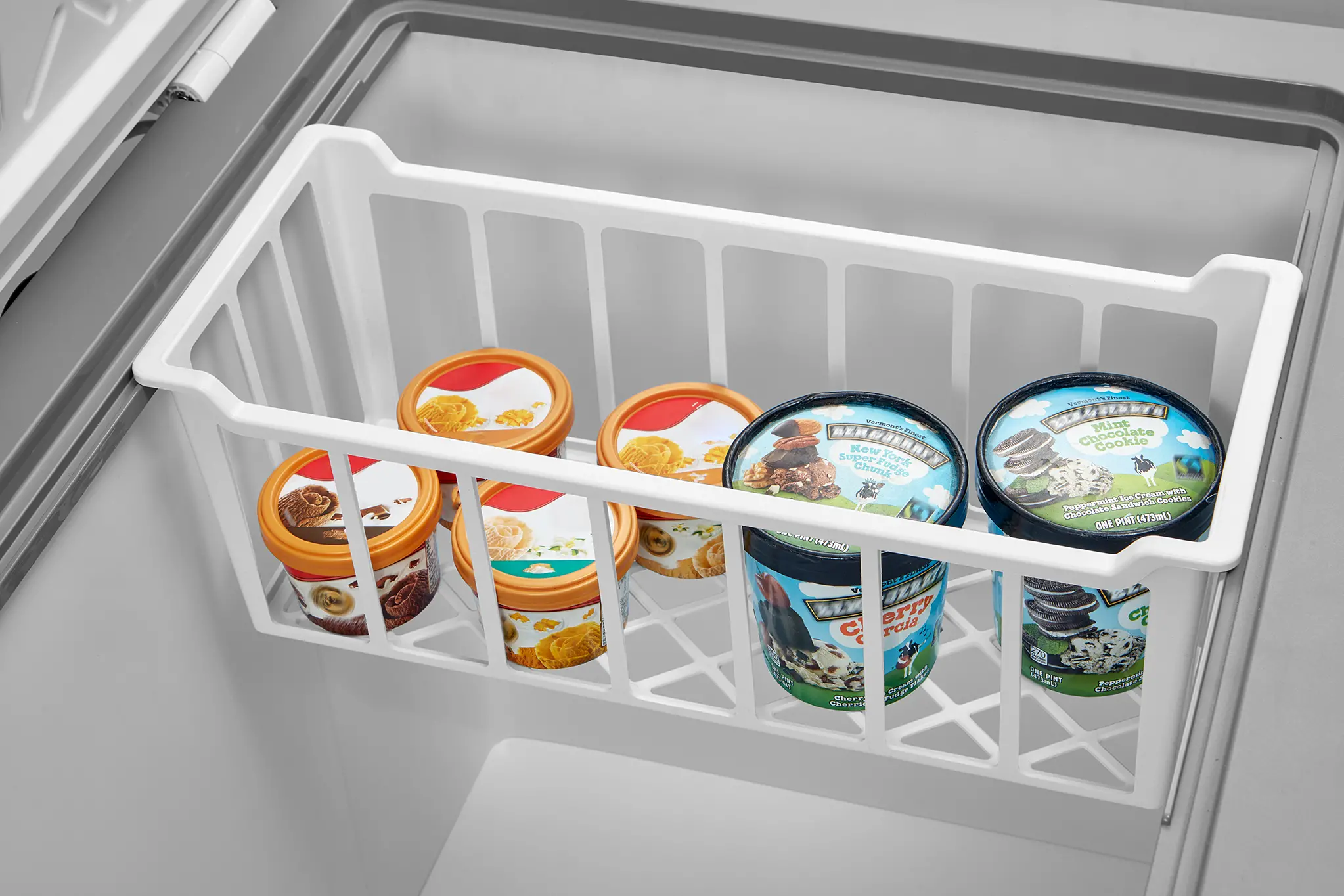 Midea 7 cu. ft. Convertible Chest Freezer and Refrigerator with Removable Storage Basket, White