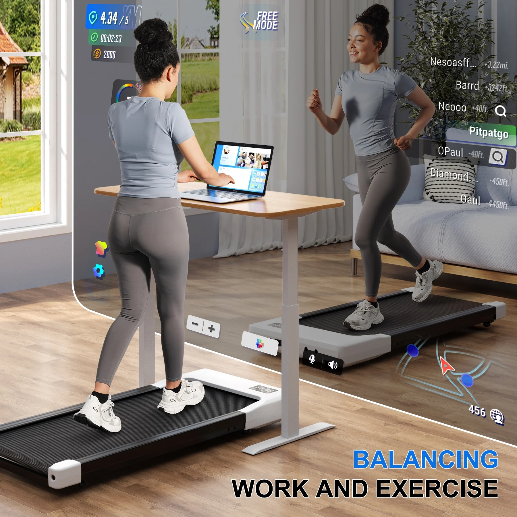 Walking Pad Treadmill with Remote Control,Under Desk Treadmill for Home&Office, 250 lbs Weight Capacity