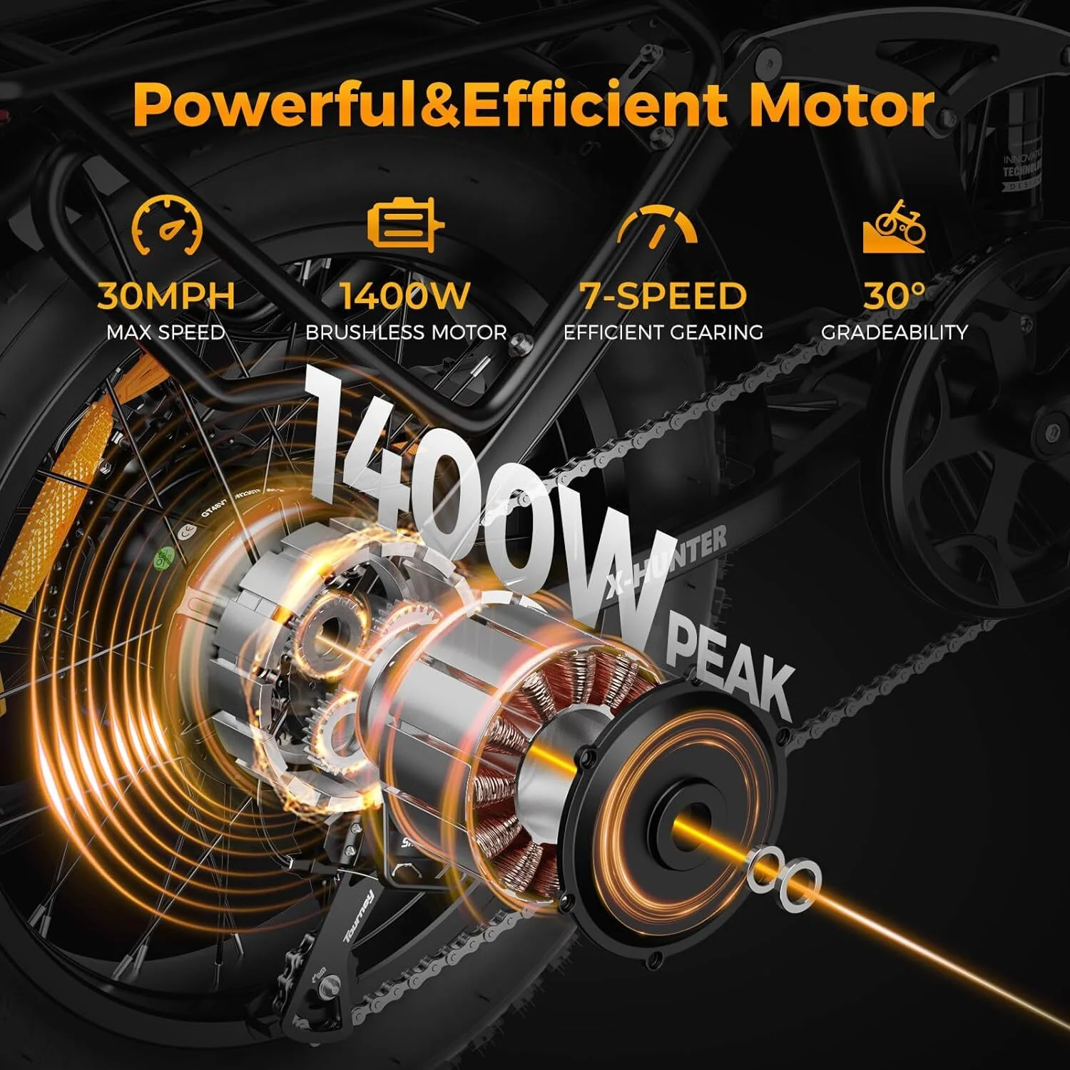 Jasion X-Hunter Electric Bike for Adults, 750W Motor Electric Bicycle with 48V 13AH Removable Battery, 20