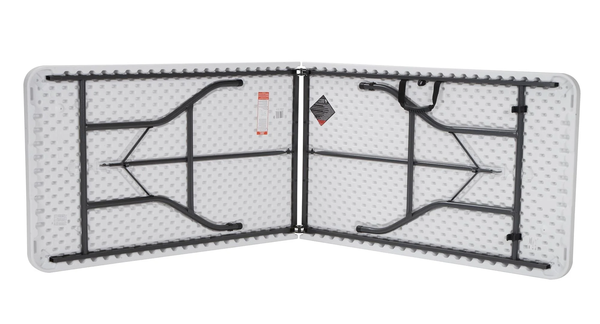 COSCO Deluxe 8 foot x 30 inch Fold-in-Half Blow Molded Folding Table, White