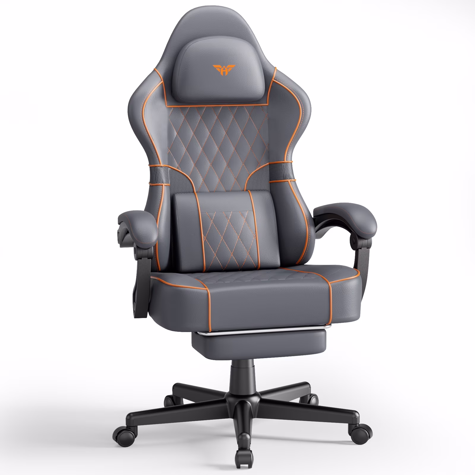 SOONTRANS Gaming Chair for Adults, Velvet Fabric High Back Comfortable Video Game Chair with Footrest and Massage Lumbar Cushion, Racing Computer Desk Chair, Ergonomic Gamer Chair, Black/Grey