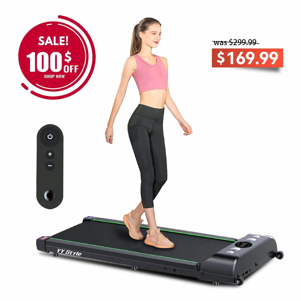 Under Desk Treadmill 2.5HP Slim Walking Treadmill 265LBS - Electric Treadmill with Remote Control LED Display, Running Walking Jogging for Home Office Use (Installation Free)