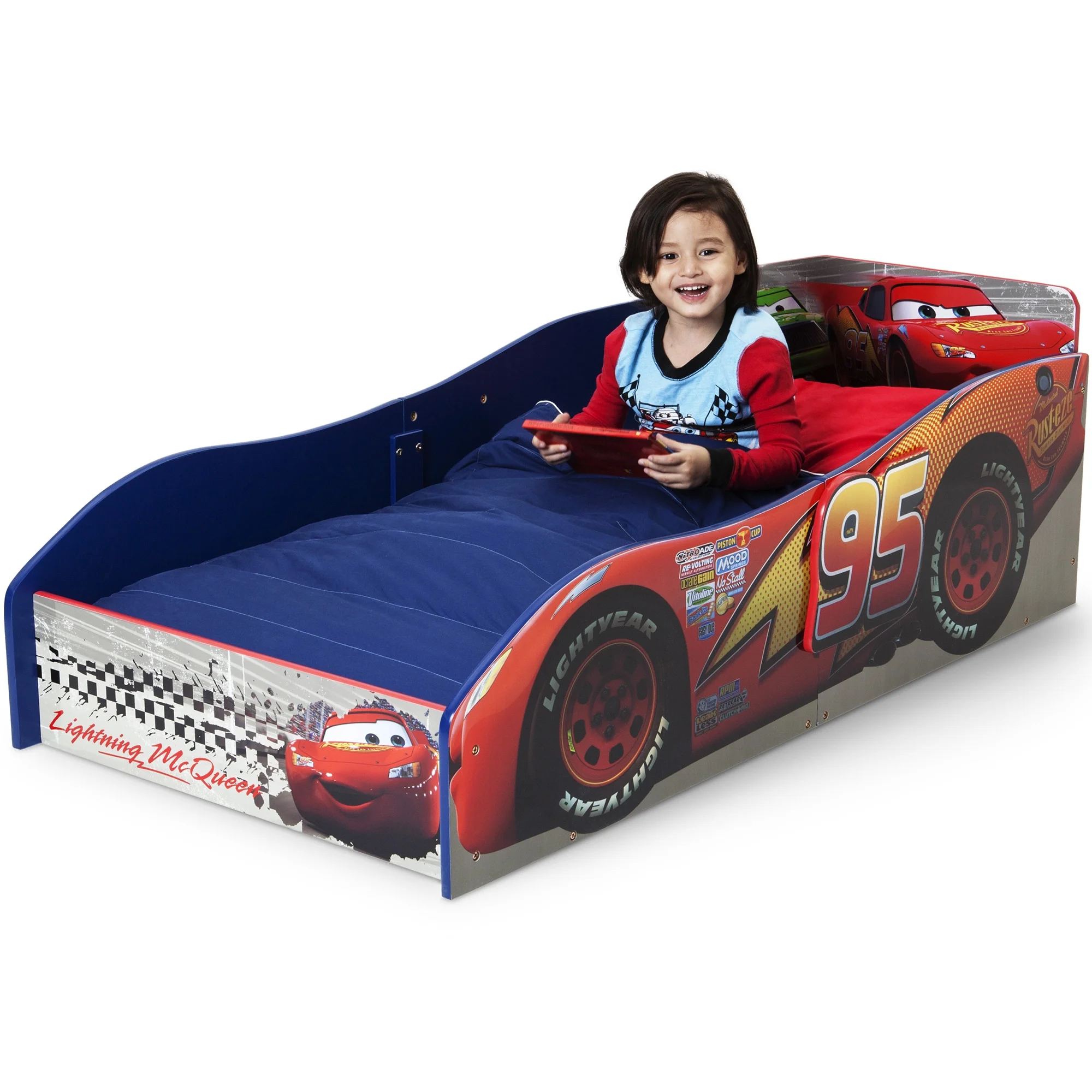 Disney/Pixar Cars Wooden Toddler Bed by Delta Children, Greenguard Gold Certified, Red