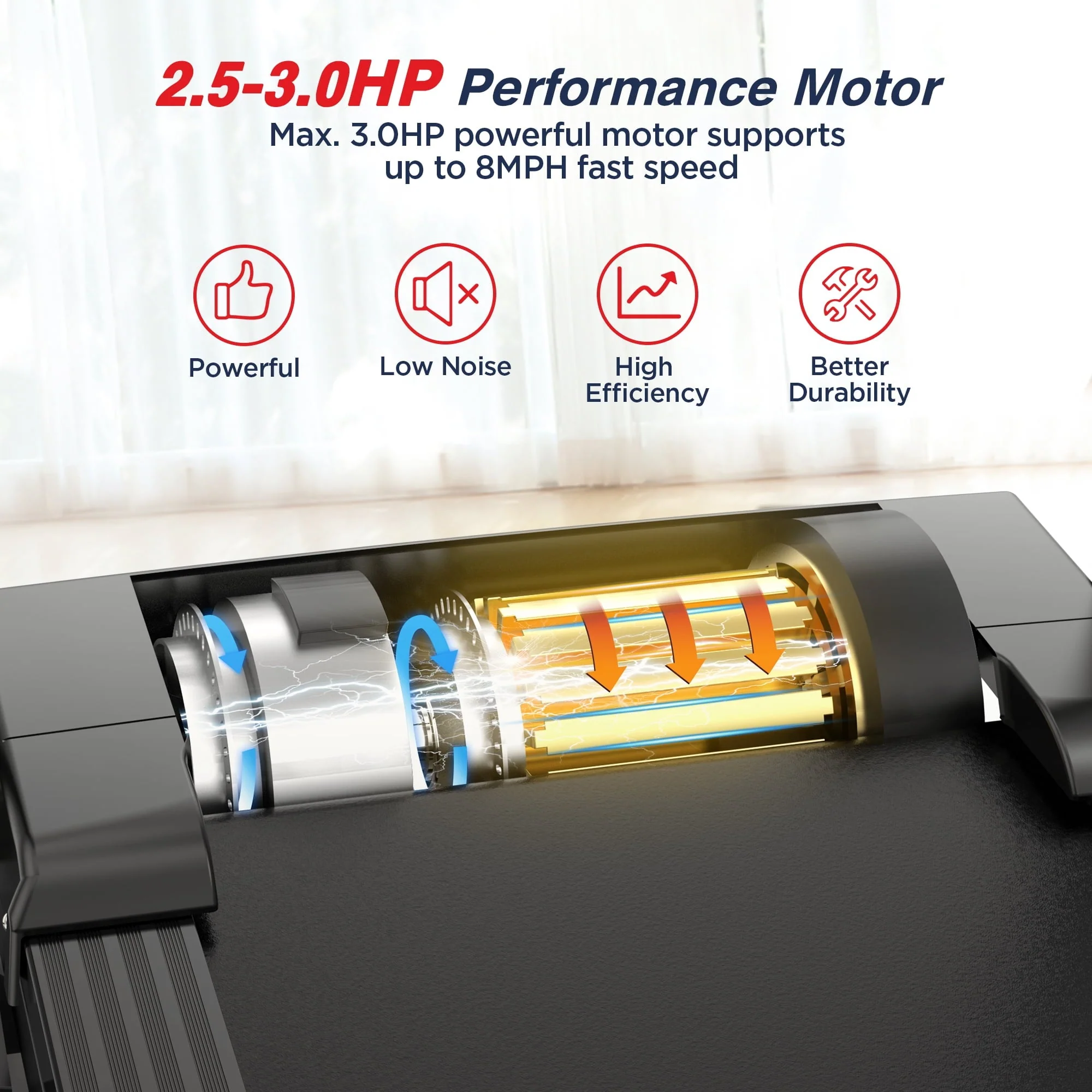 Folding Treadmill Clearance for Home with Adjustable Incline, Smart APP, 8MPH Speed, 250lbs, HiFi Bluetooth Speakers, 15 Programs 3 Modes, 3.0HP Foldable Compact Treadmill Walking Running Machine