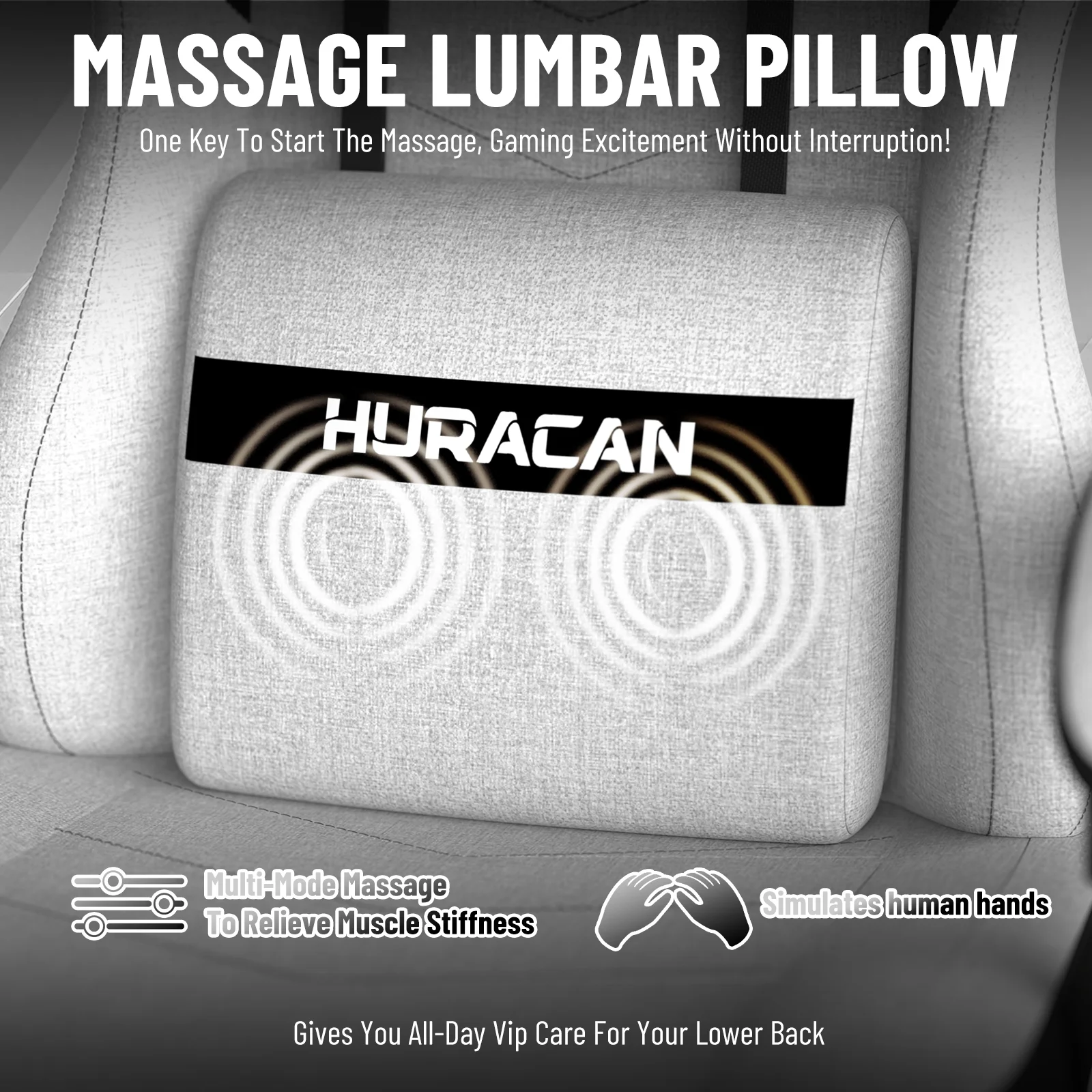 SOONTRANS Gaming Chair for Adults, Ergonomic Linen Fabric Computer Chair with Massage Lumbar Pillow, Gamer Game Chair with Adjustable Headrest, Comfortable Office Chair for Home, White