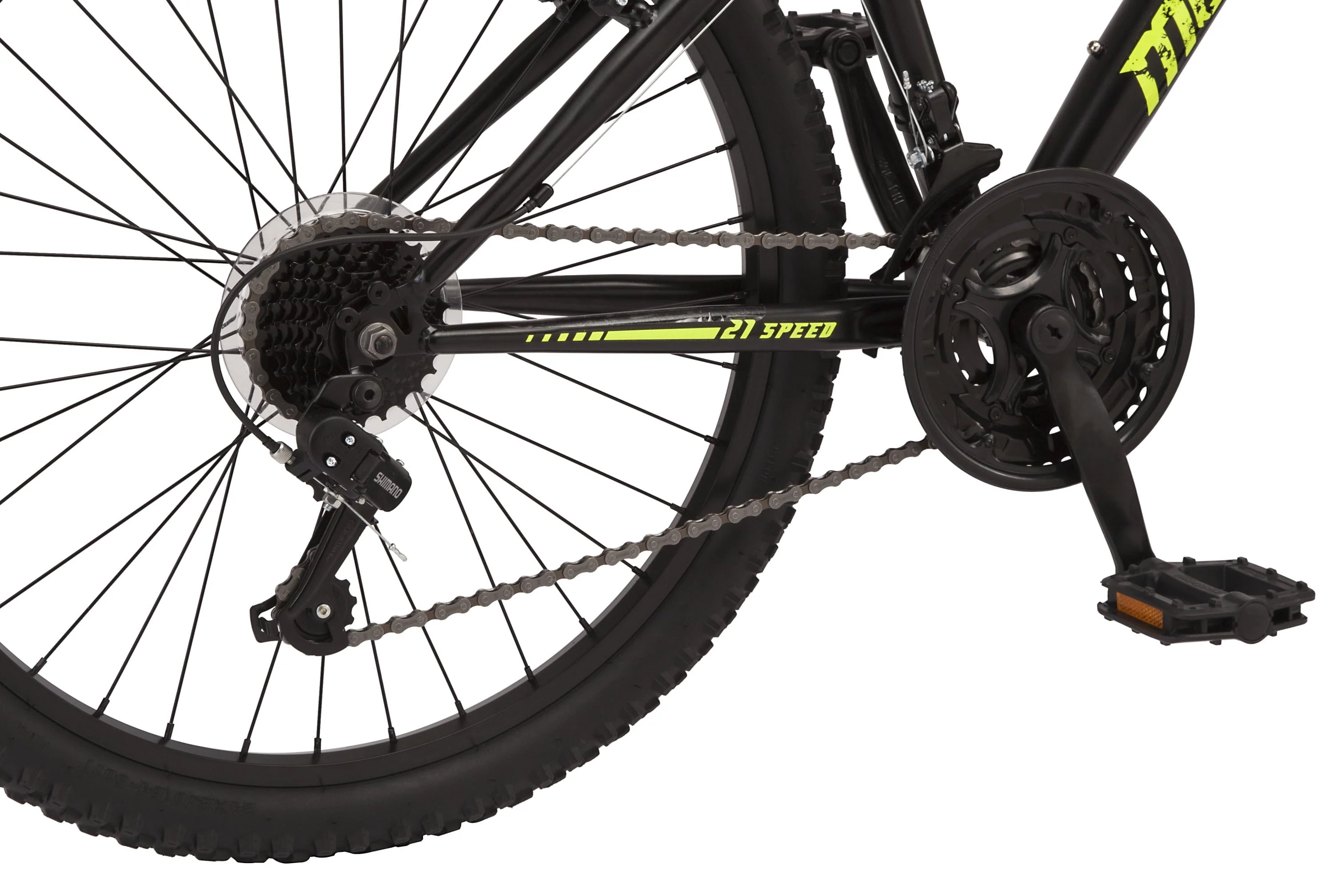 Mongoose 24-in. Excursion Unisex Mountain Bike, Black and Yellow, 21 Speeds